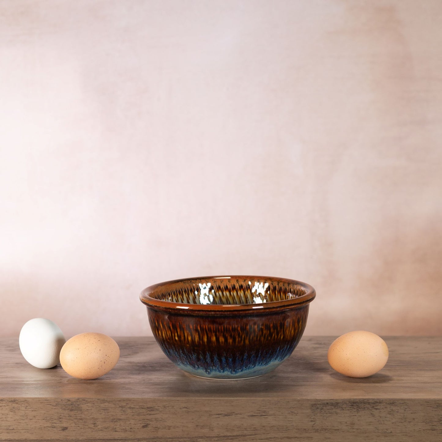 Handmade Pottery 6 Inch Mixing Bowl in Purple Hamada pattern made by Carroccia Tony in Italy