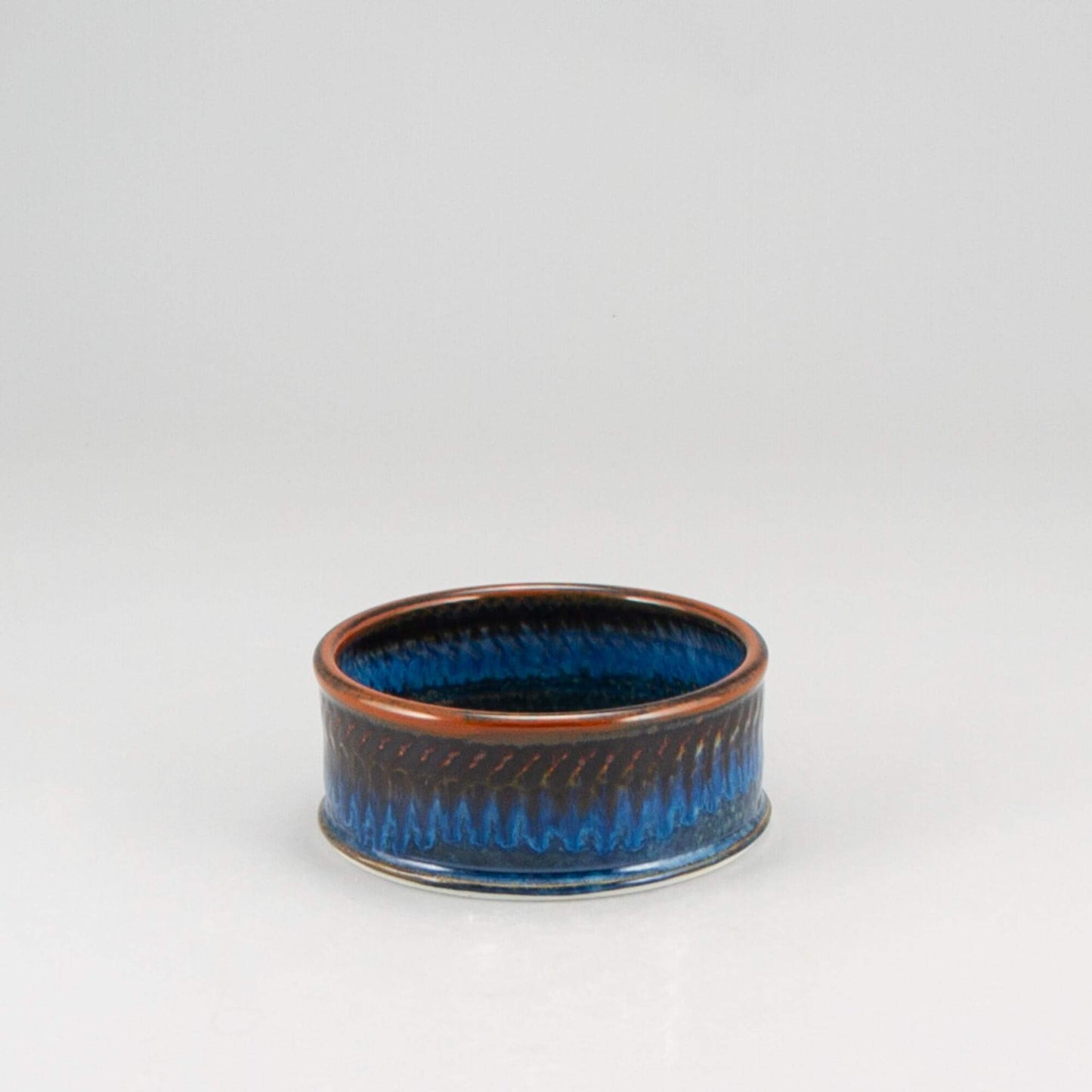 Handmade Pottery Brie Baker in Blue Hamada pattern made by Carroccia Tony in Italy