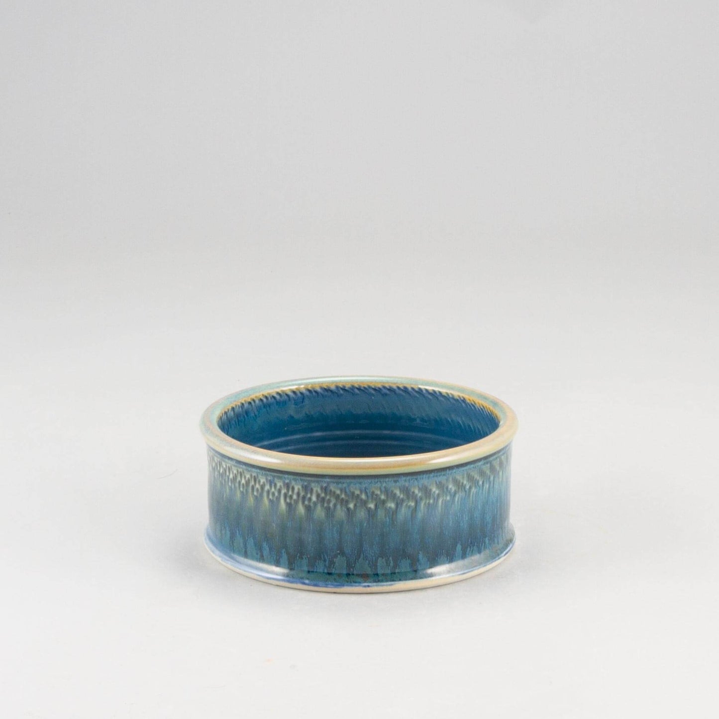 Handmade Pottery Brie Baker in Blue Oribe pattern made by Carroccia Tony in Italy