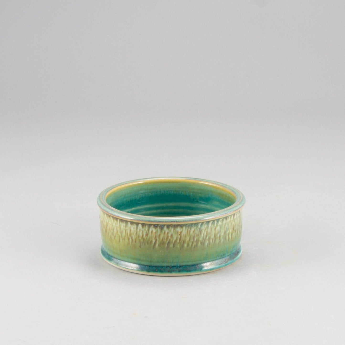 Handmade Pottery Brie Baker in Green Oribe pattern made by Carroccia Tony in Italy