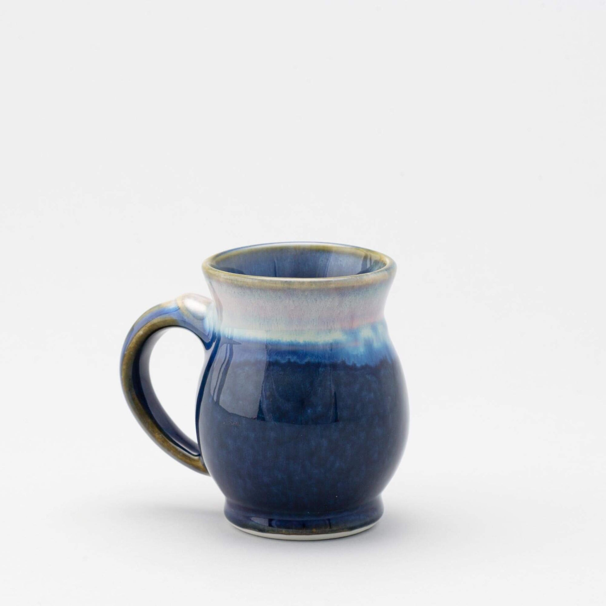 Handmade Pottery Curvy Mug made by Carroccia Tony in Italy Cobalt