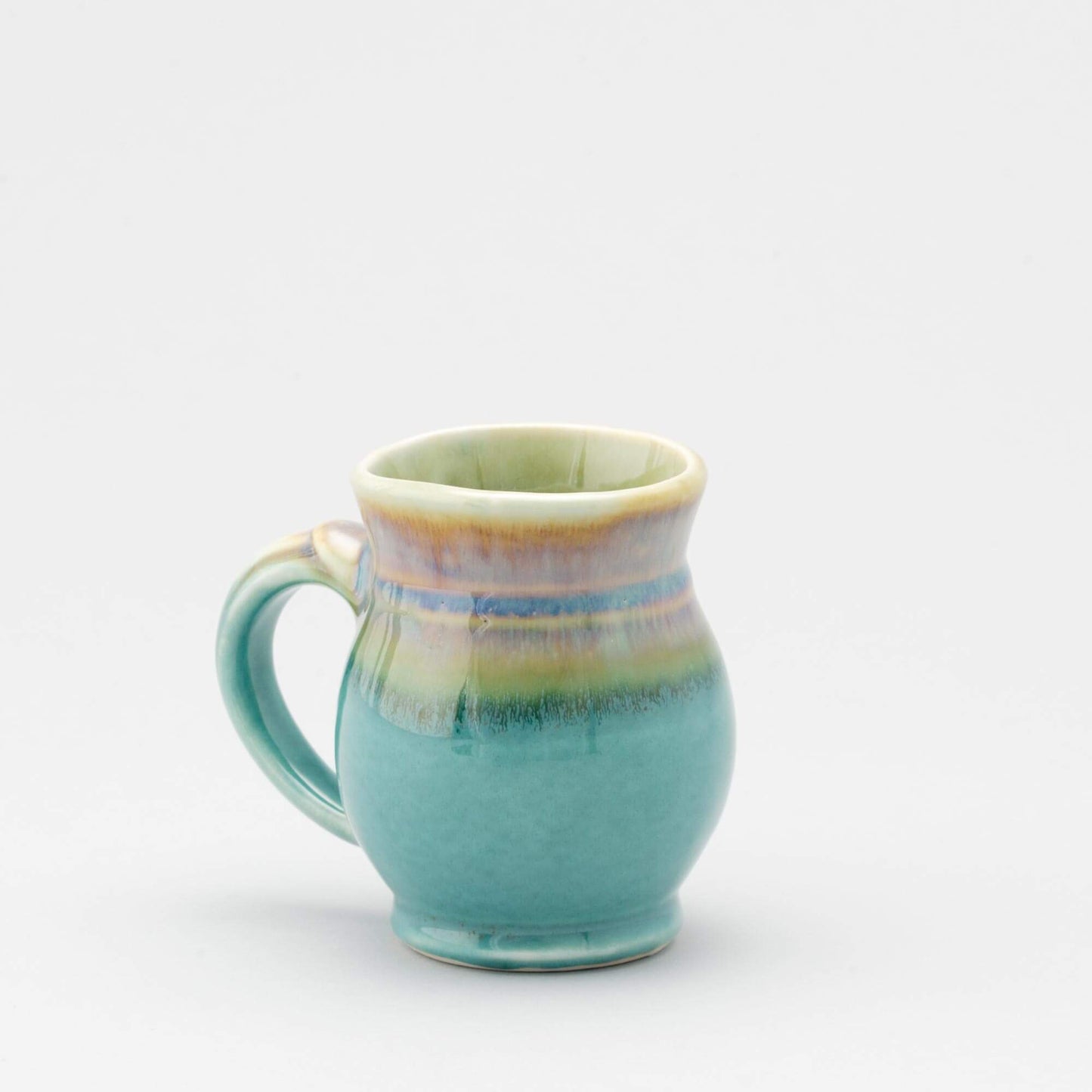 Handmade Pottery Curvy Mug made by Carroccia Tony in Italy Green Oribe