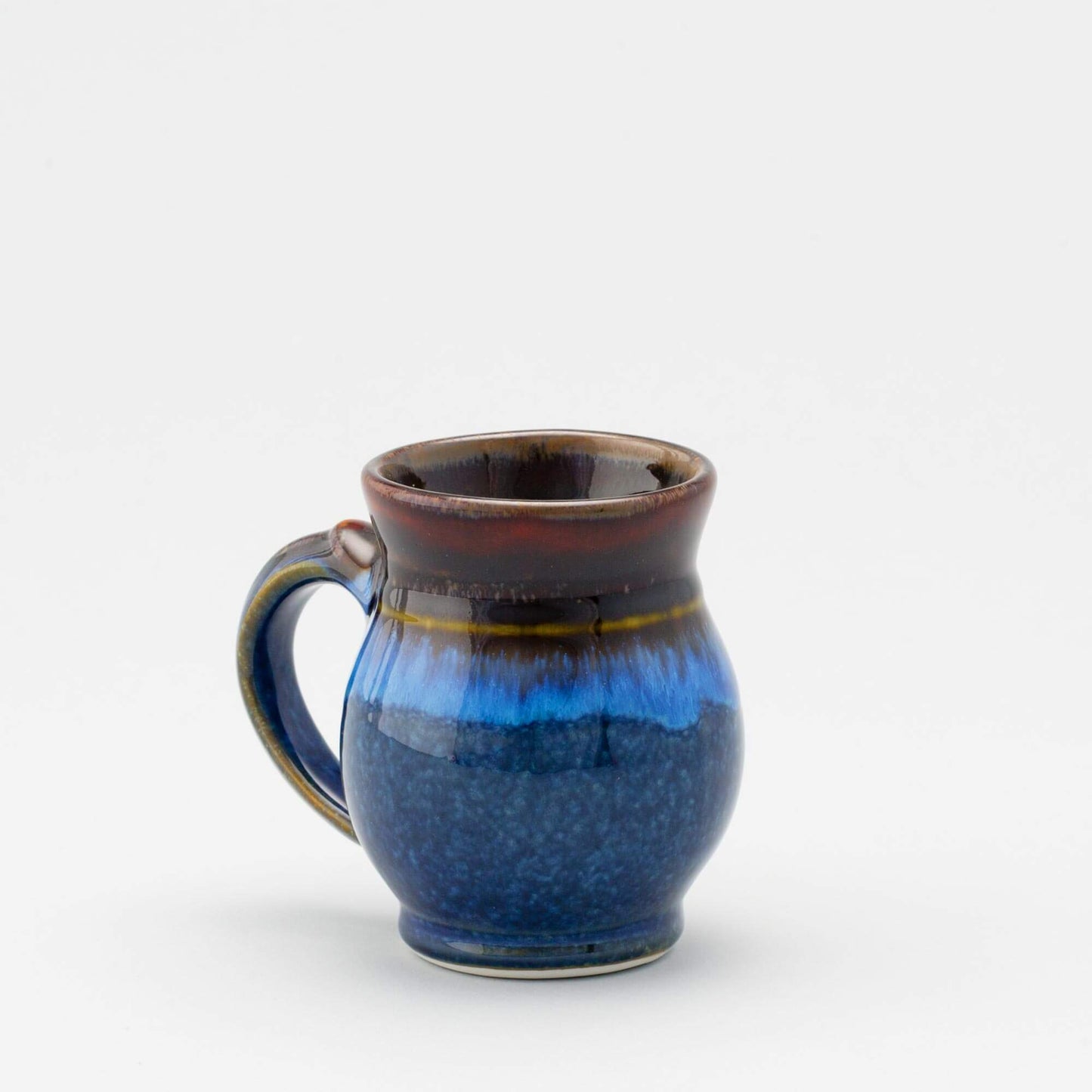 Handmade Pottery Curvy Mug made by Carroccia Tony in Italy Blue Hamadea