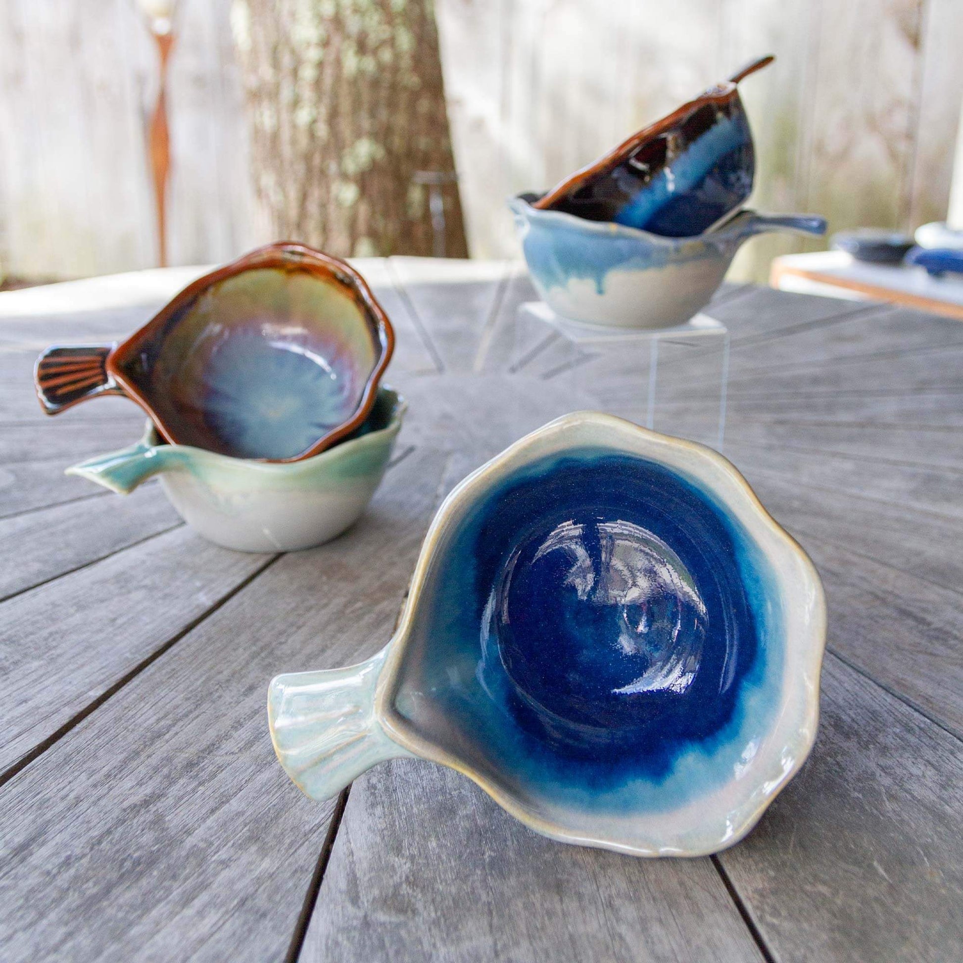 Handmade Pottery Fish Handled Bowl made by Carroccia Tony  in Italy