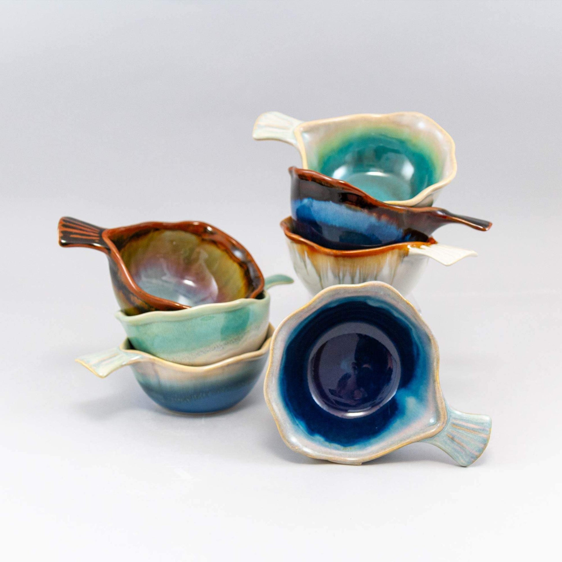 Handmade Pottery Fish Handled Bowl made by Carroccia Tony  in Italy