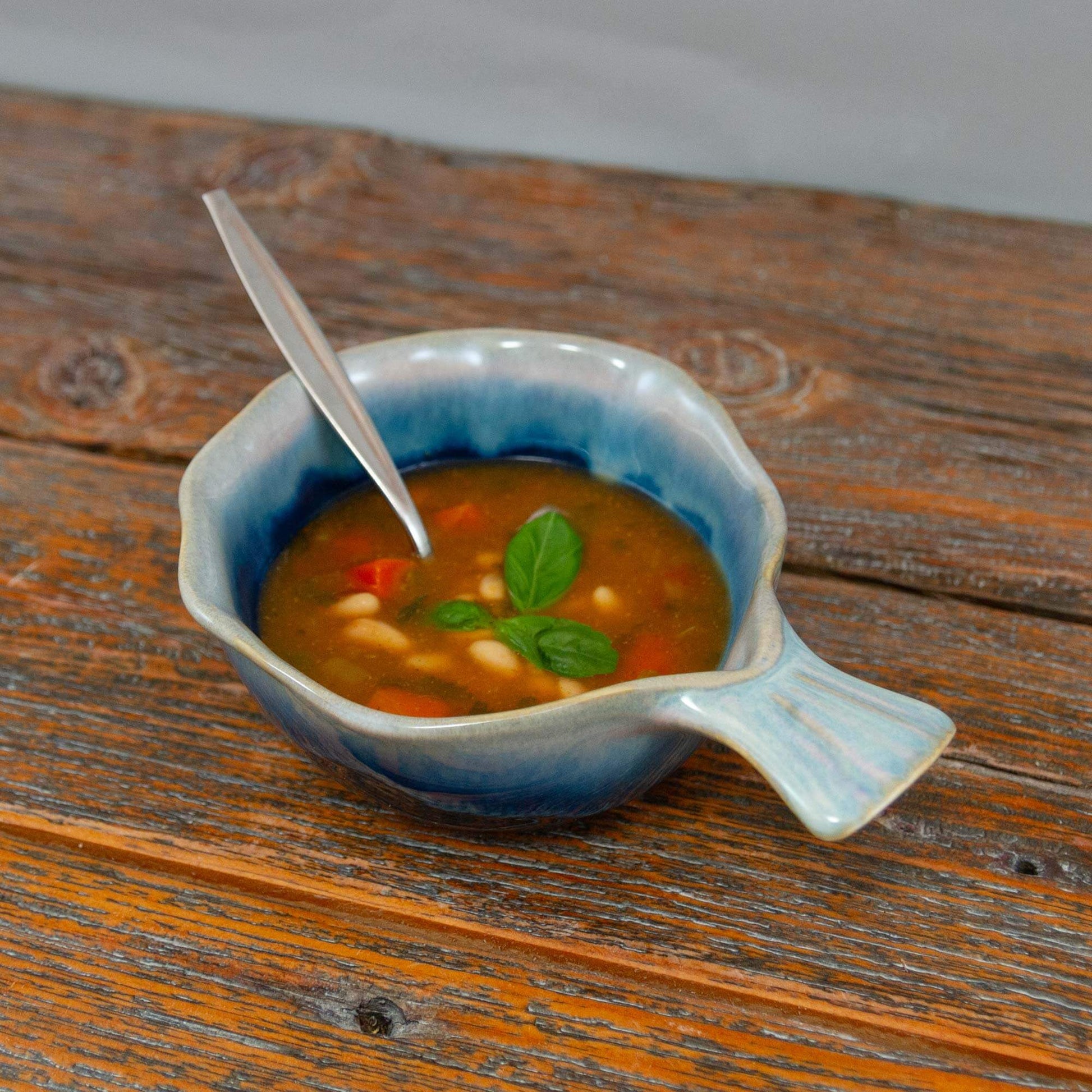 Handmade Pottery Fish Handled Bowl made by Carroccia Tony  in Italy