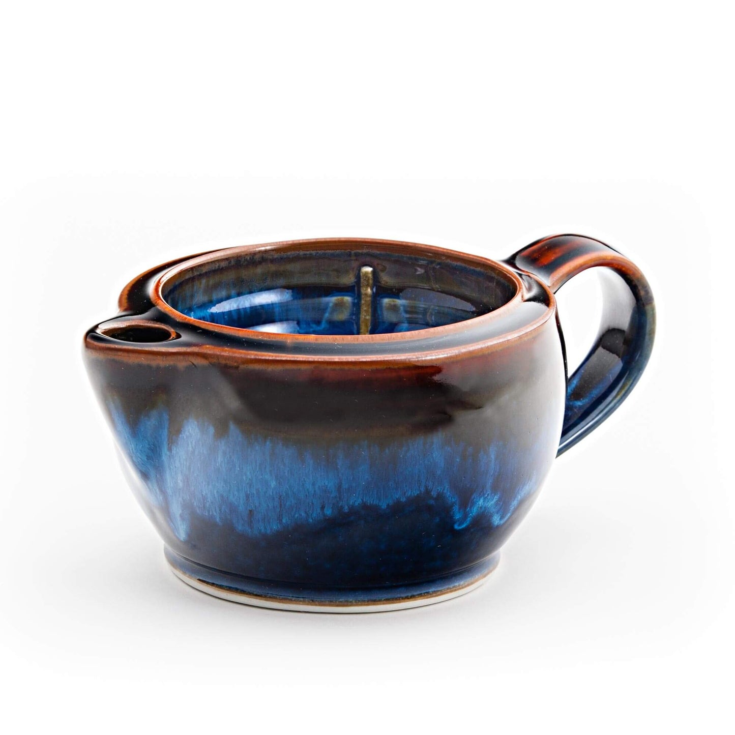 G12 Scuttle Shaving Scuttle handmade by Olyssia Designs LLC in US in Blue Galze