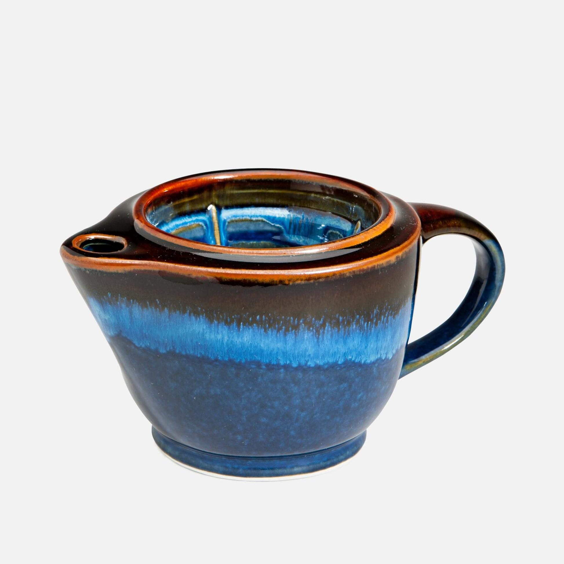 G20 Shaving Scuttle Handmade by Carroccia Tony  in Georgetown Maine in Blue Glaze