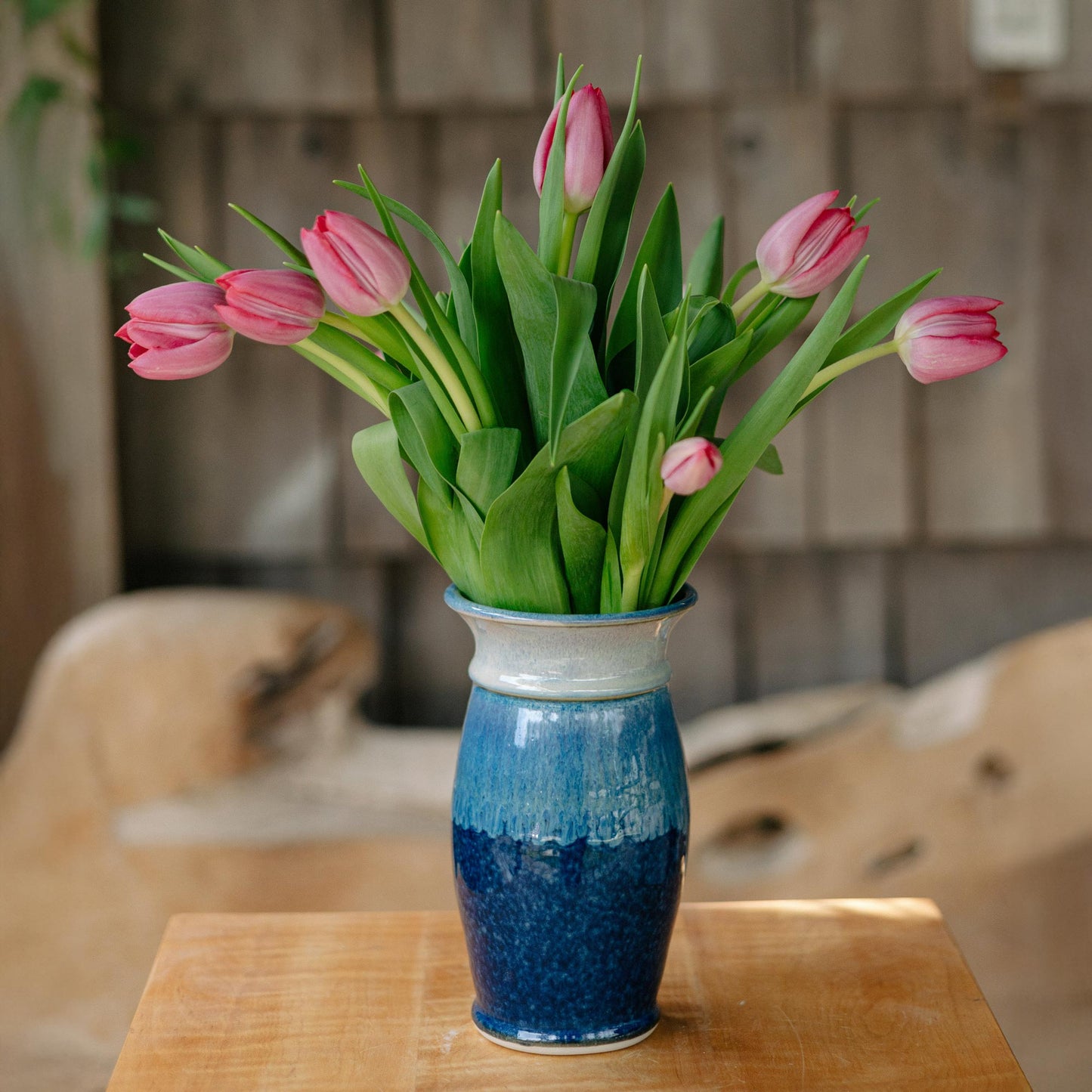 Handmade Garden Vase in Cobalt and Purple pattern made by Carroccia Tony in Italy