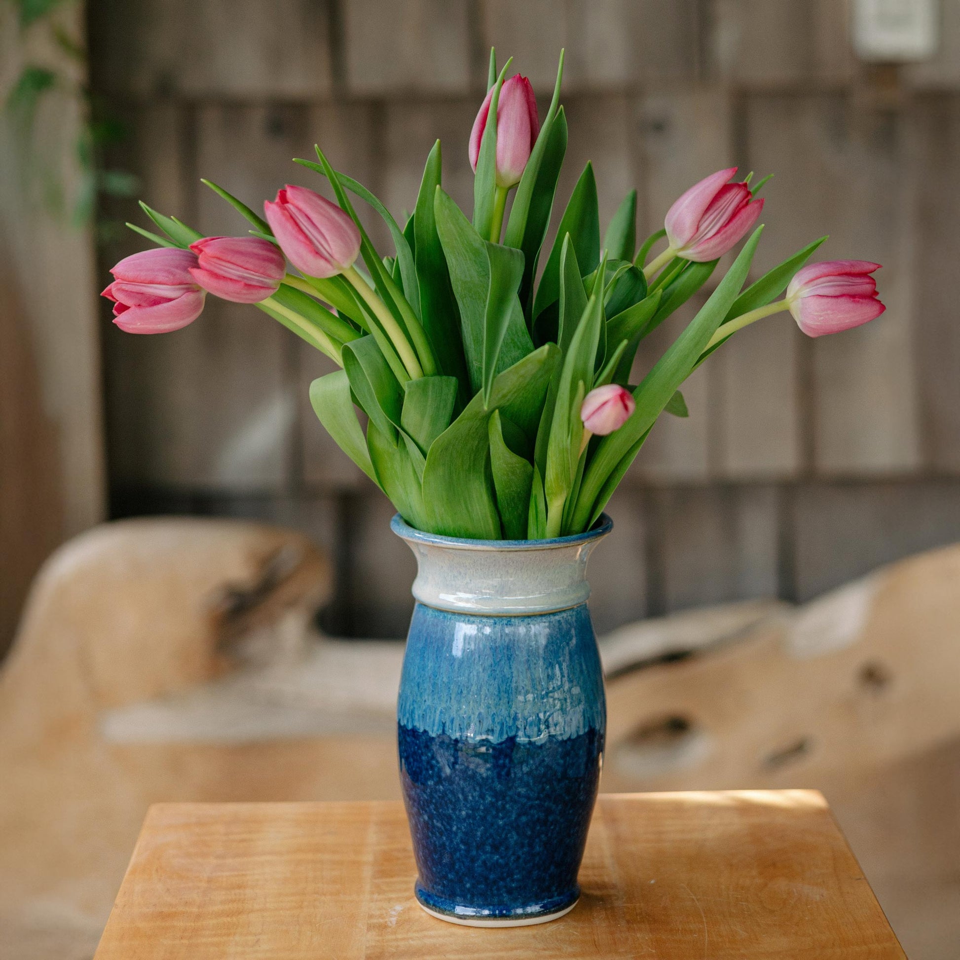 Handmade Garden Vase in Cobalt and Purple pattern made by Carroccia Tony  in Italy