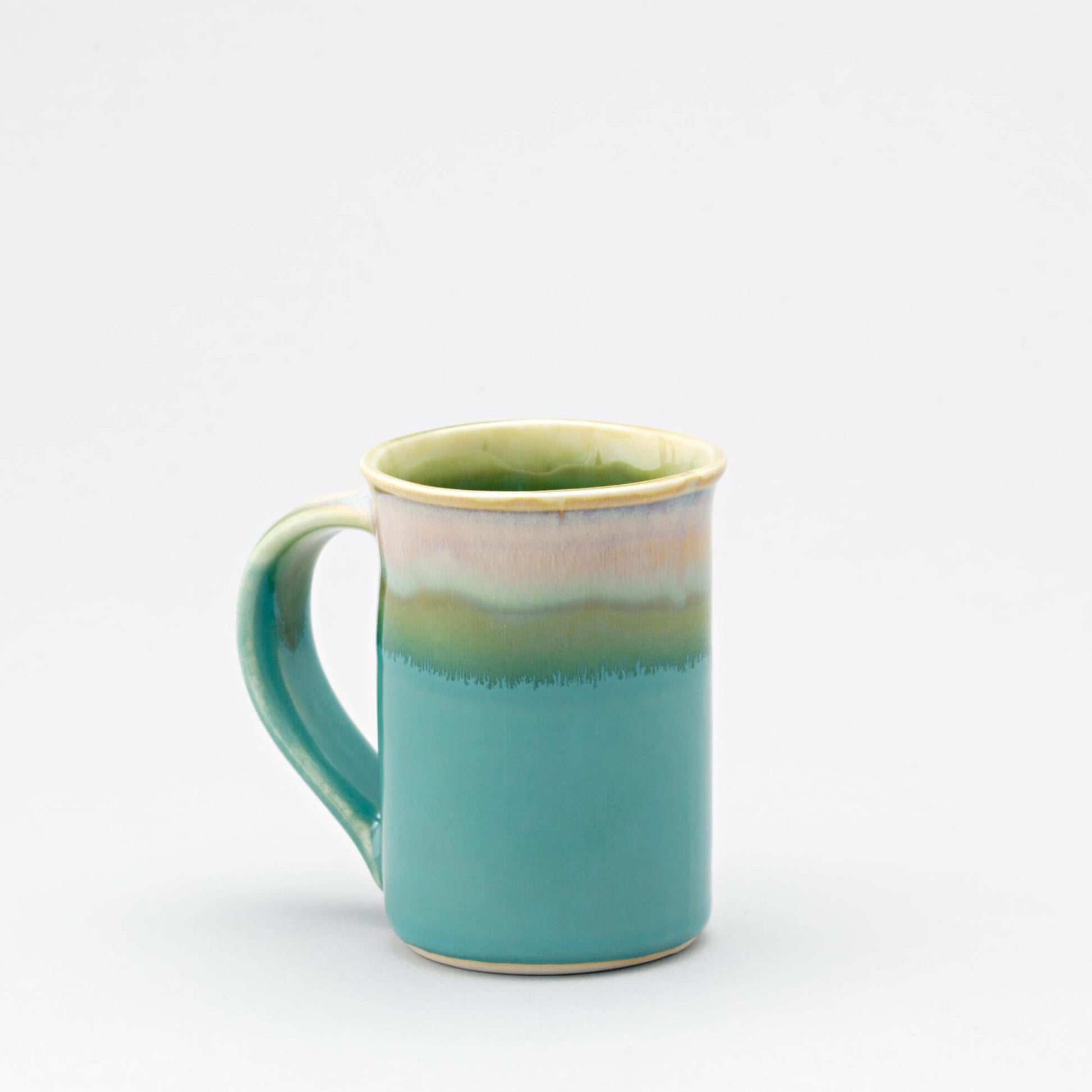 Handmade Pottery Large Mug made by Carroccia Tony in Italy Green Oribe