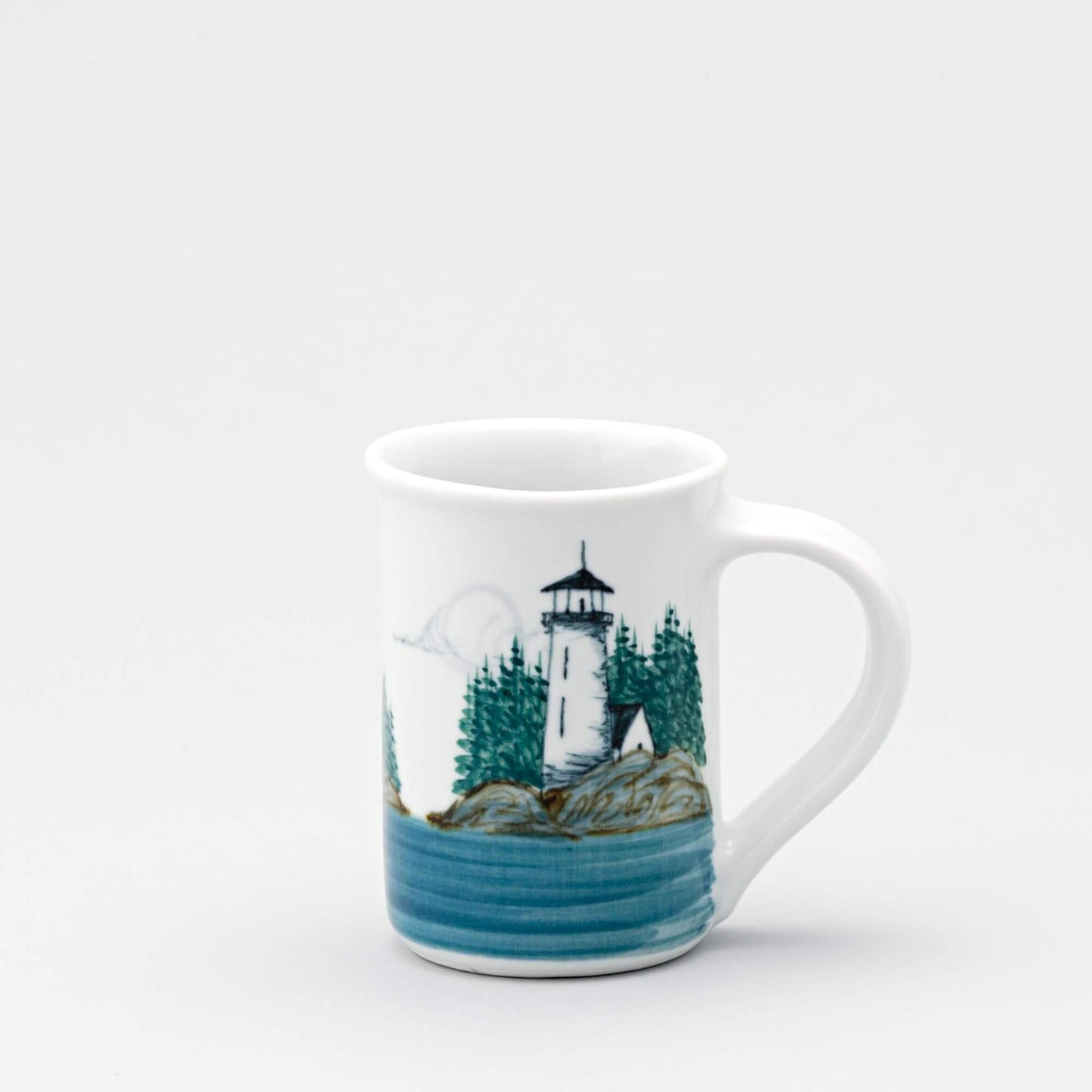 Handmade Pottery Large Mug made by Carroccia Tony in Italy Coastal Lighthouse