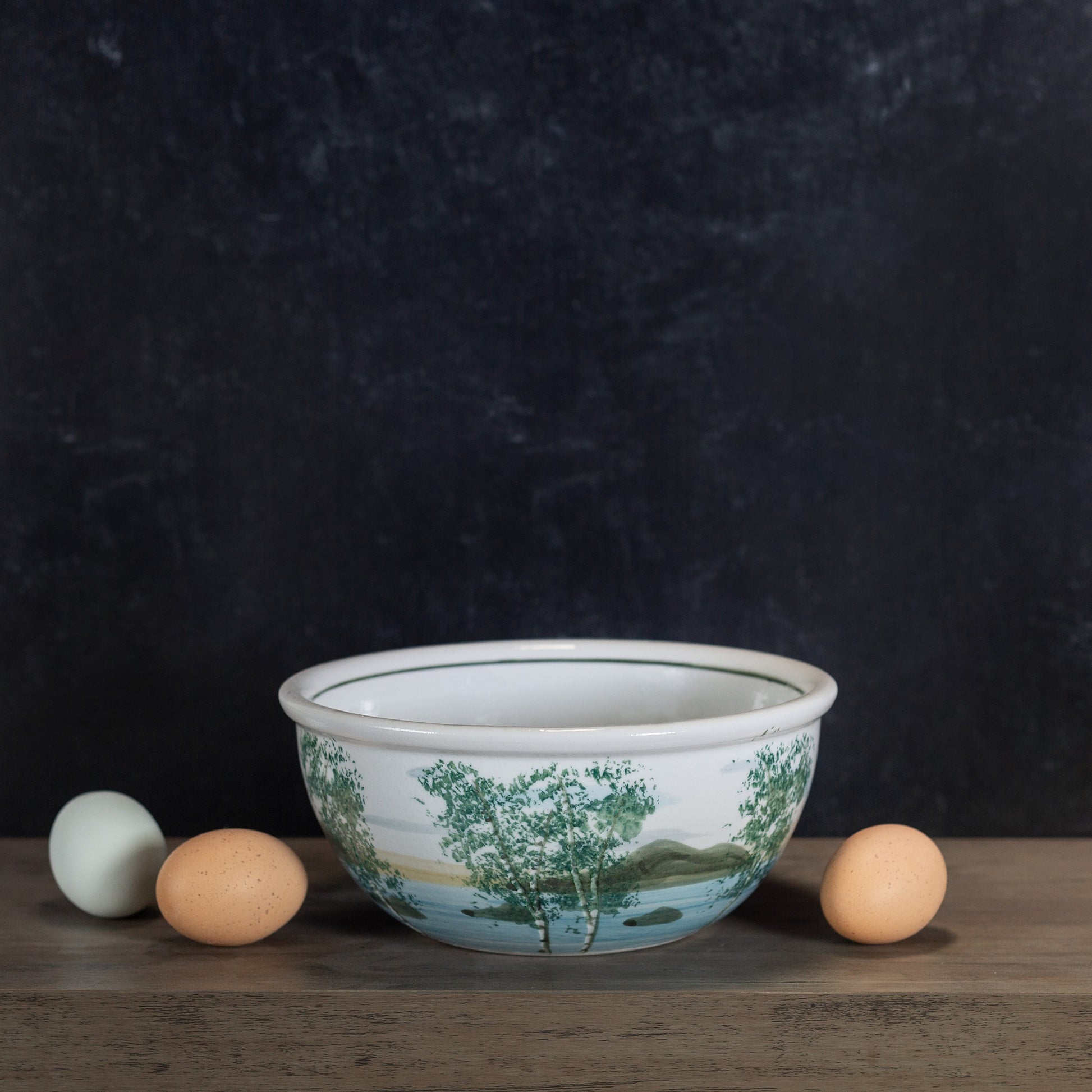 Handmade Pottery 8 Inch Mixing Bowl in Birch Point pattern made by Carroccia Tony in Italy