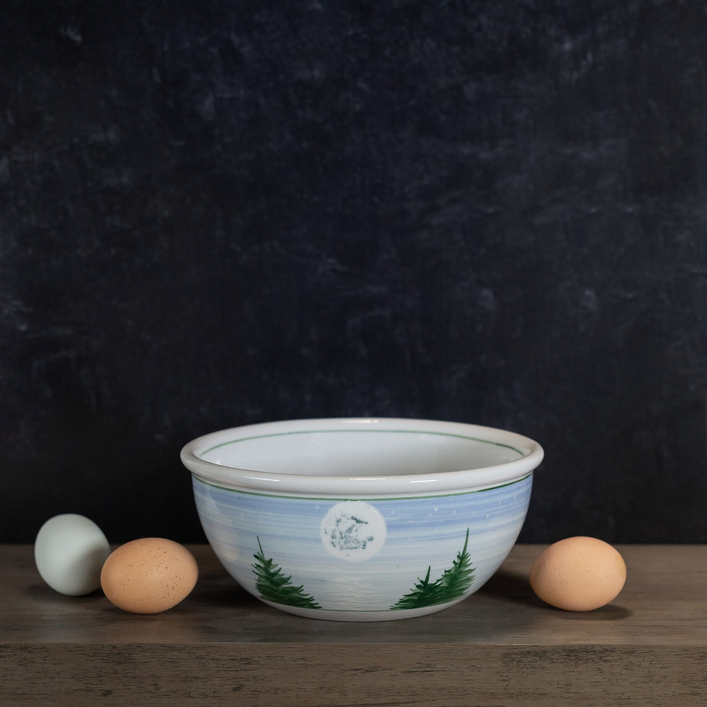 Handmade Pottery 8 Inch Mixing Bowl in Moon pattern made by Carroccia Tony in Italy