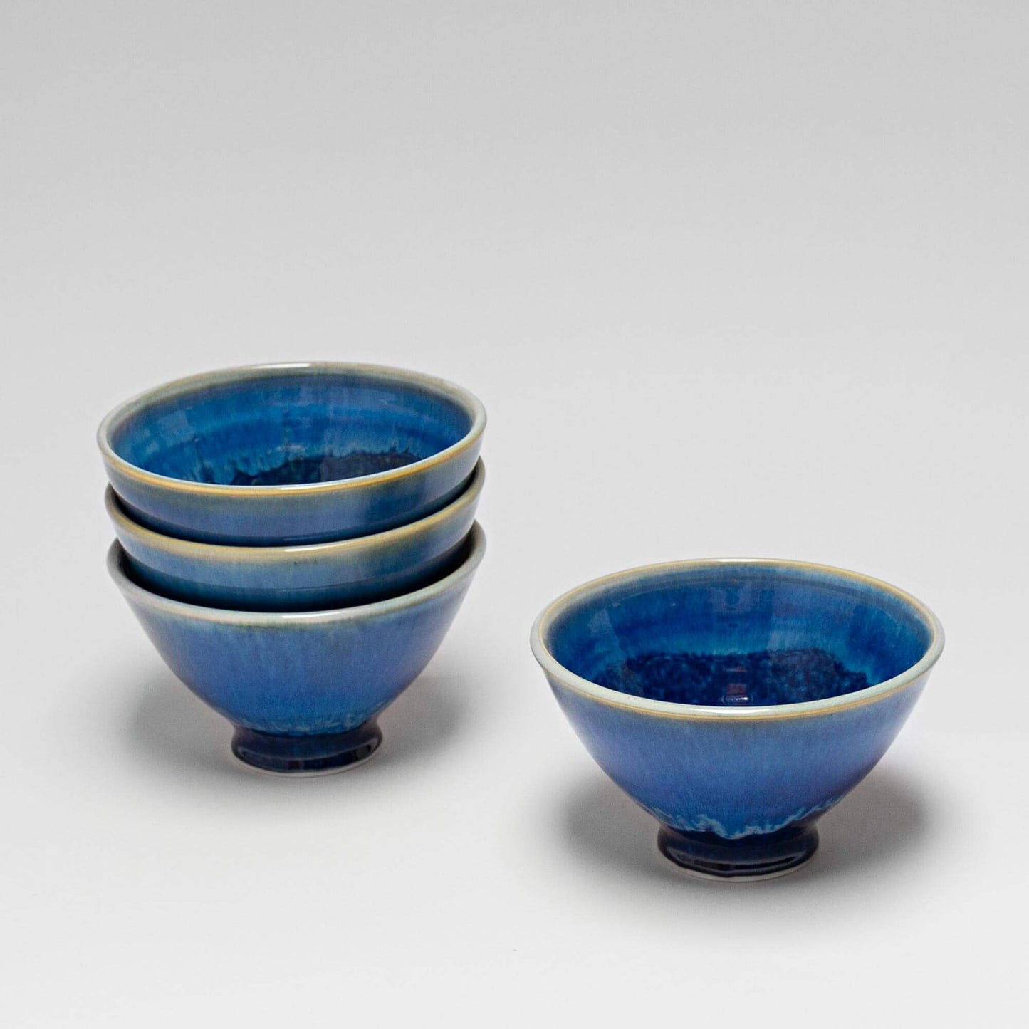 Handmade Pottery Noodle Bowl in Cobalt pattern made by Carroccia Tony in Italy