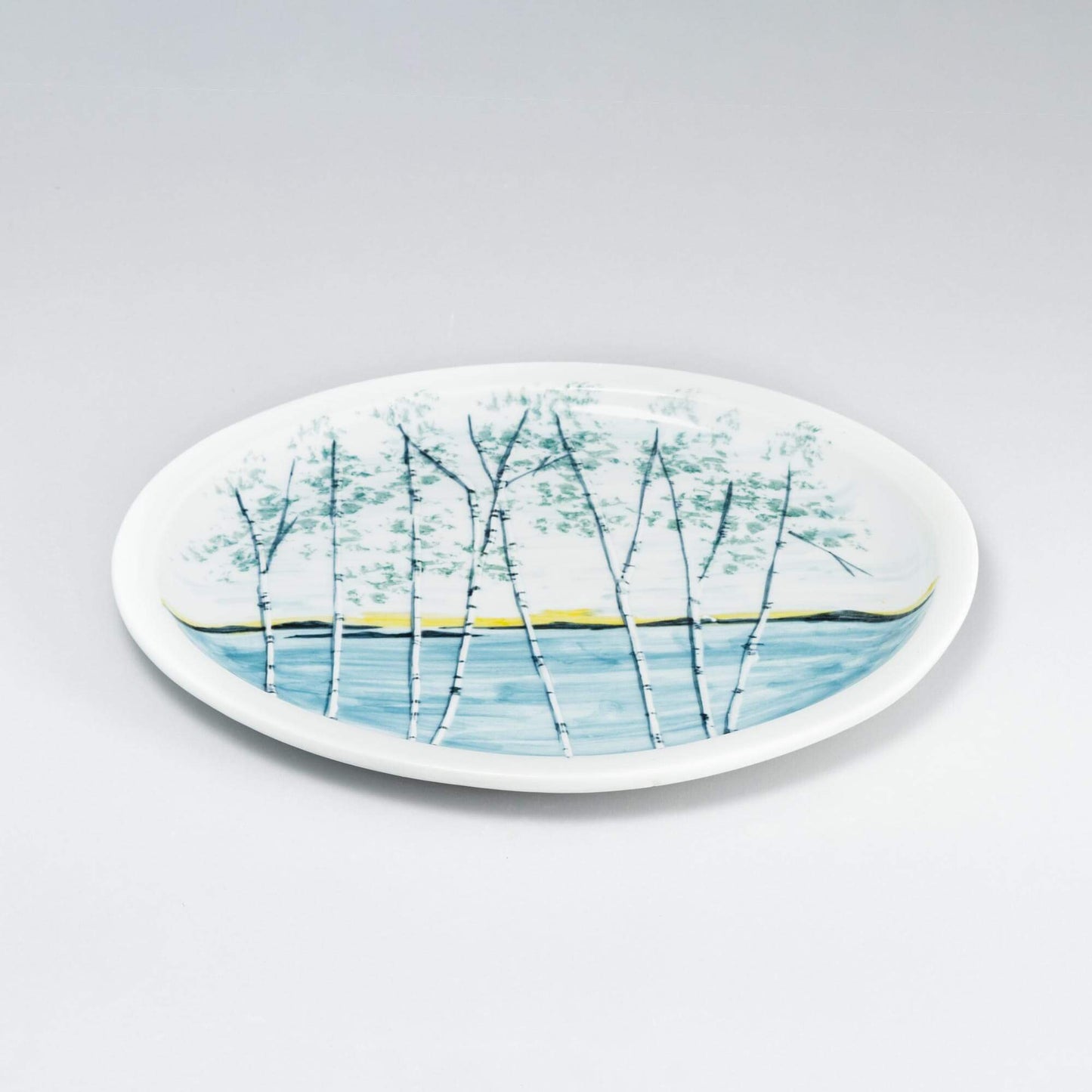 Handmade Pottery Oval Platter in Birch Point pattern made by Carroccia Tony in Italy