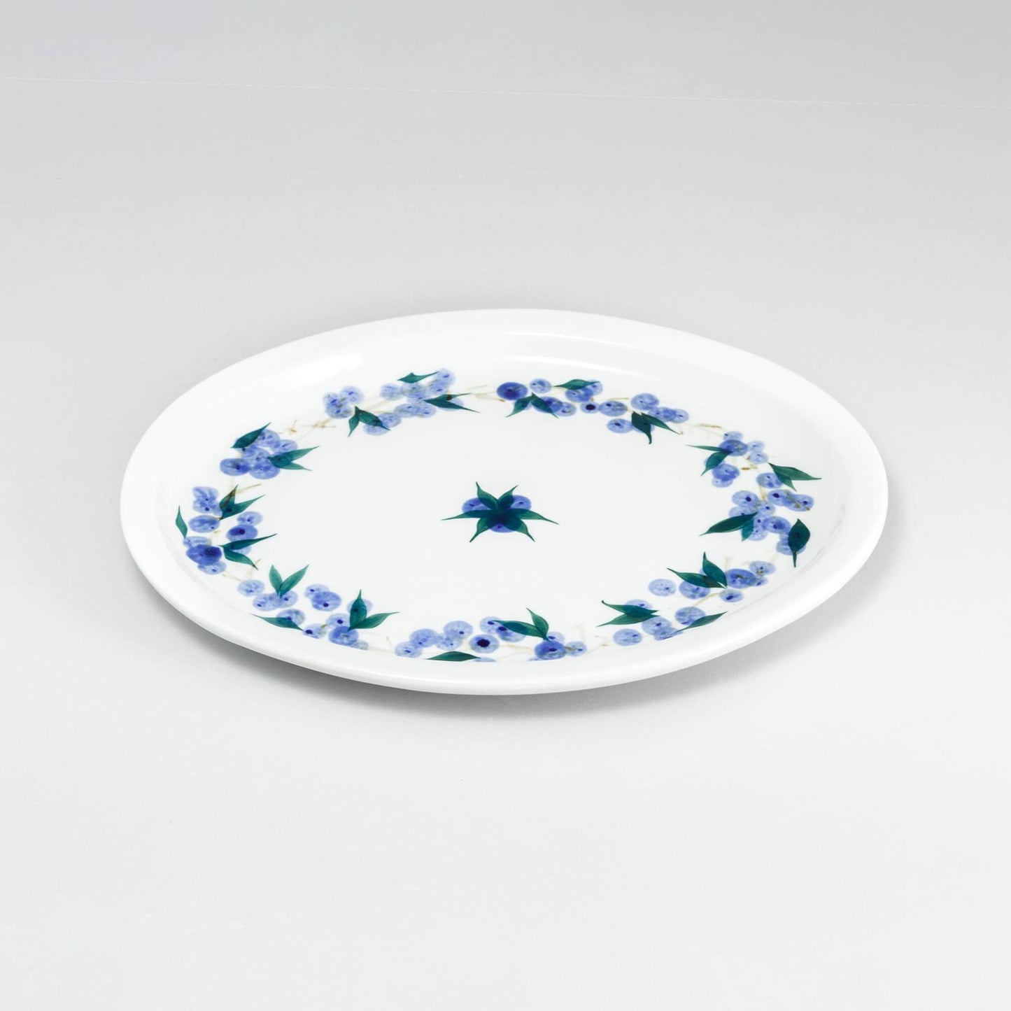 Handmade Pottery Oval Platter in Blueberry pattern made by Carroccia Tony in Italy