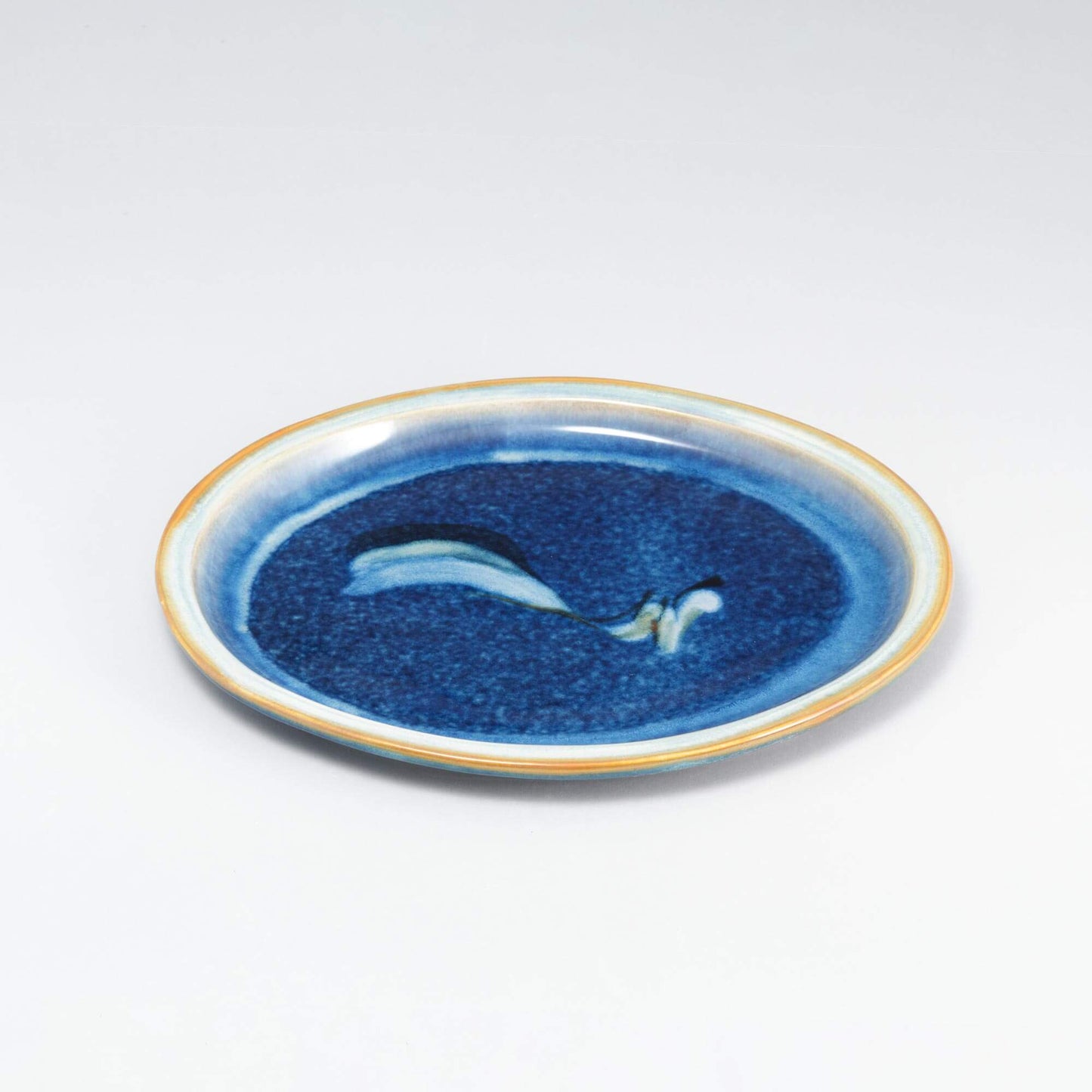 Handmade Pottery Oval Platter in Cobalt pattern made by Carroccia Tony in Italy