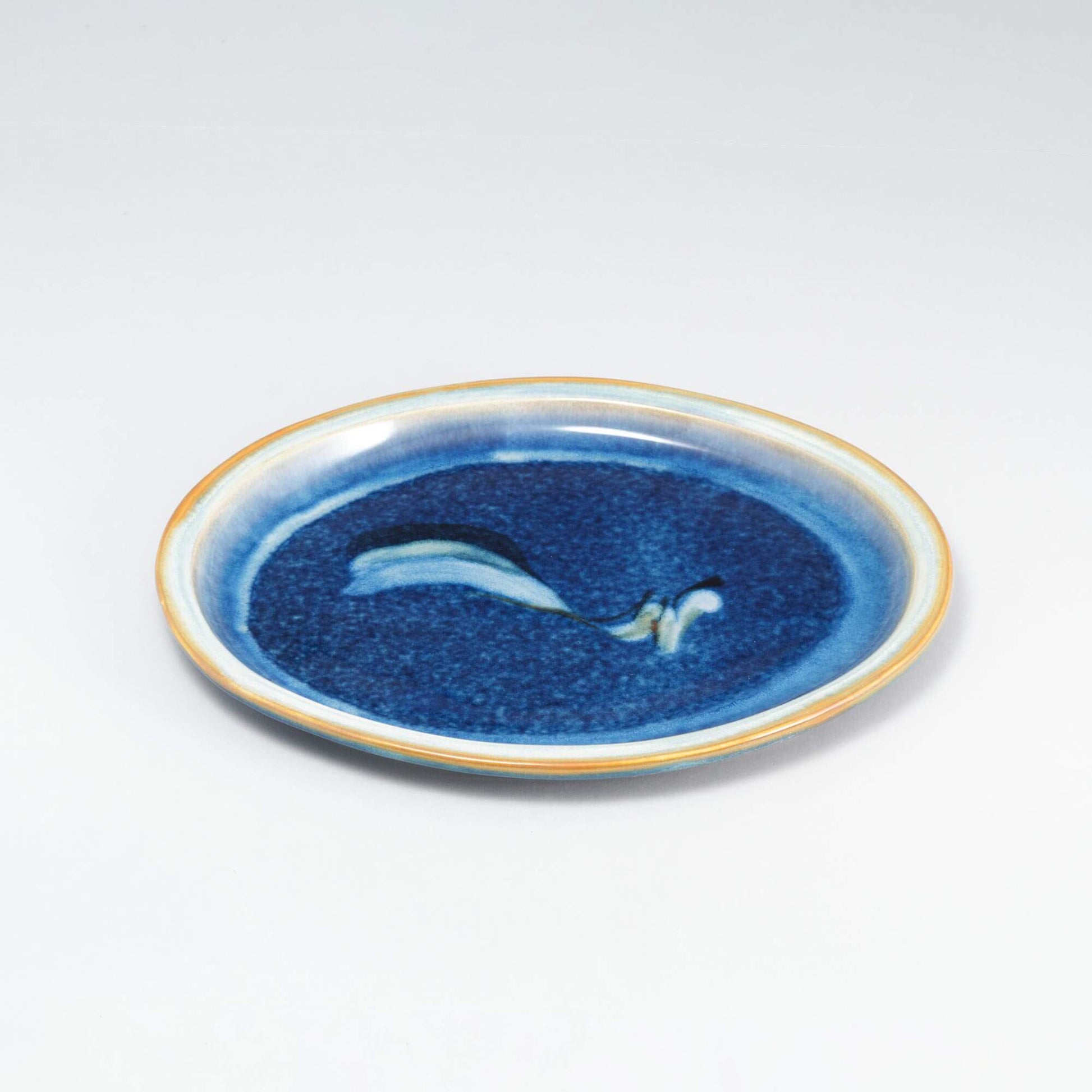 Handmade Pottery Oval Platter in Cobalt pattern made by Carroccia Tony  in Italy