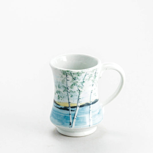 Handmade Pottery Pedestal Mug made by Carroccia Tony in Italy Birch