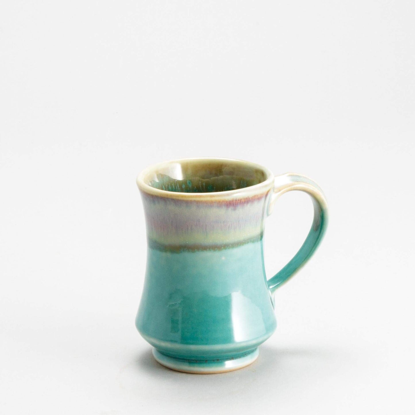 Handmade Pottery Pedestal Mug made by Carroccia Tony in Italy Green Oribe