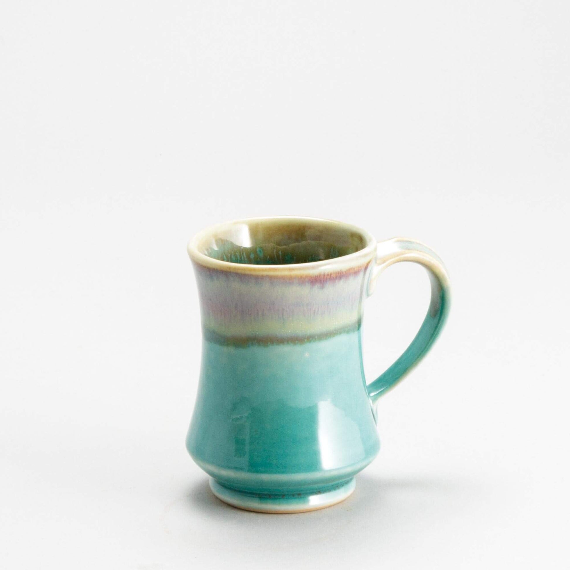 Handmade Pottery Pedestal Mug made by Carroccia Tony  in Italy Green Oribe