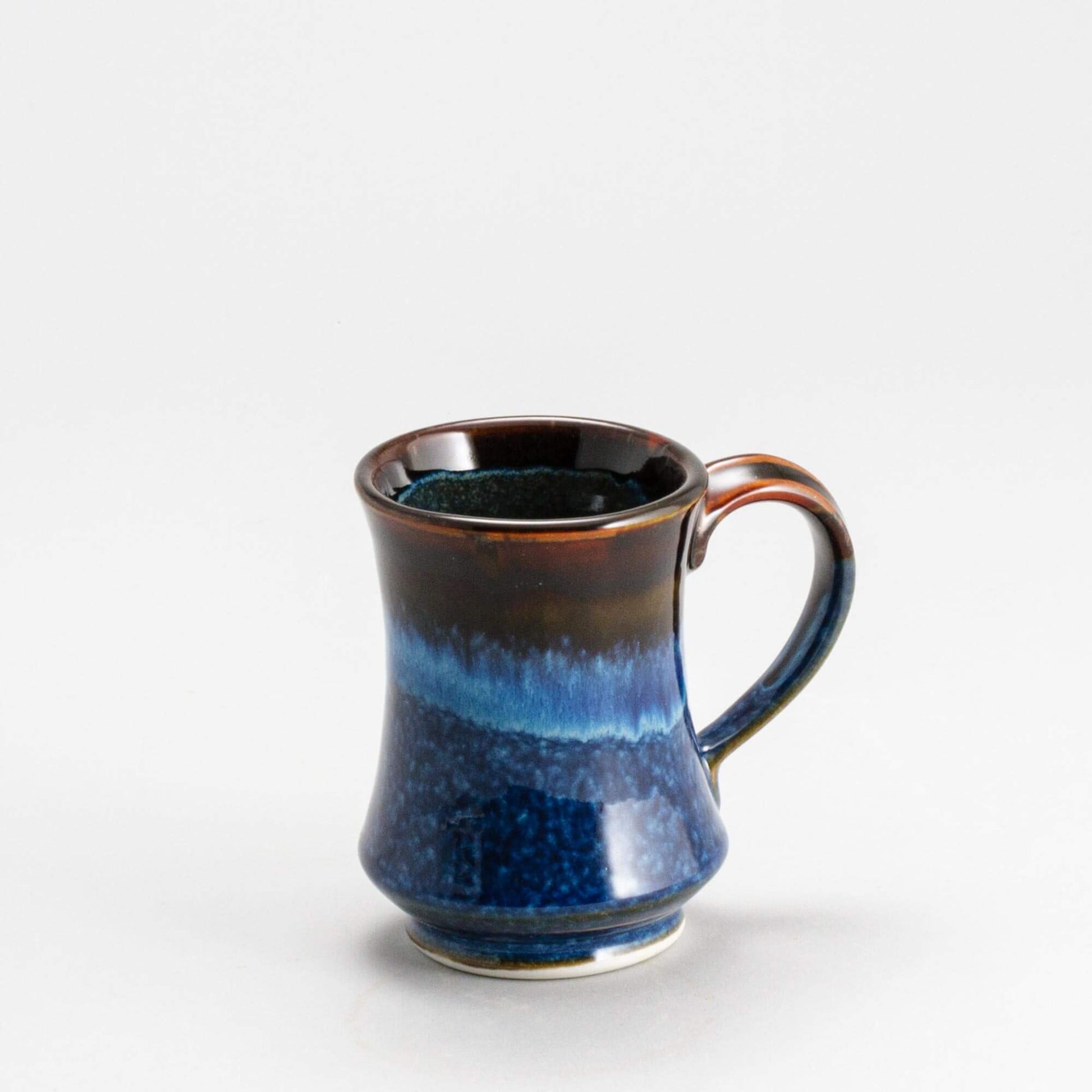Handmade Pottery Pedestal Mug made by Carroccia Tony  in Italy Blue Hamada
