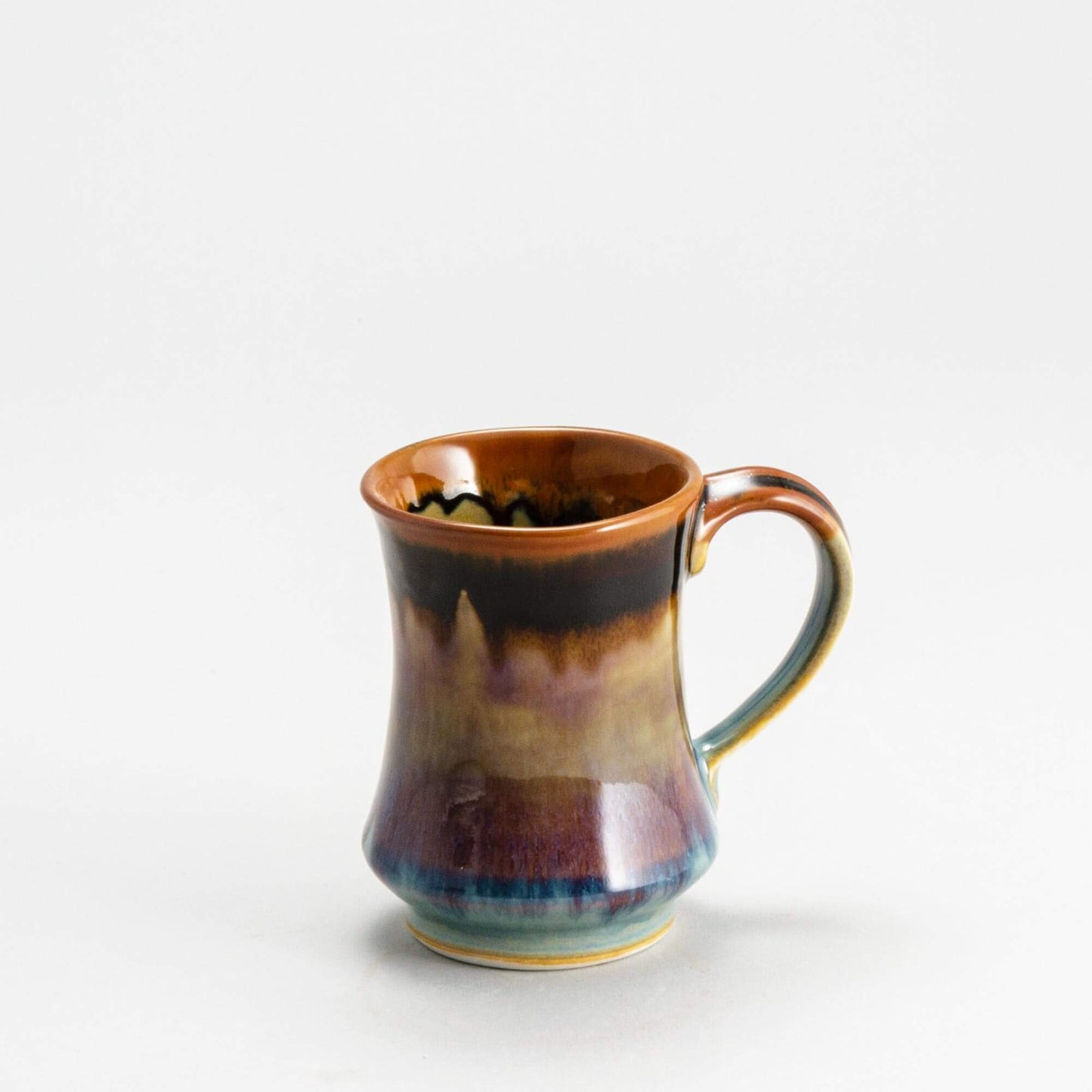 Handmade Pottery Pedestal Mug made by Carroccia Tony in Italy Purple Hamada