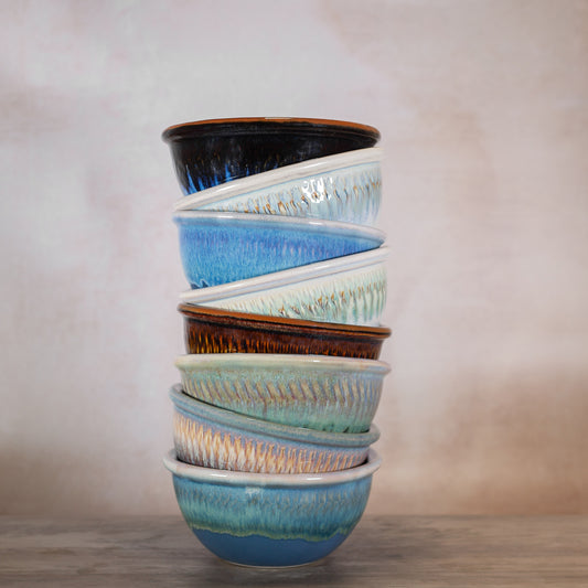 Handmade Pottery 6 Inch Mixing Bowl in various glazes made by Carroccia Tony in Italy