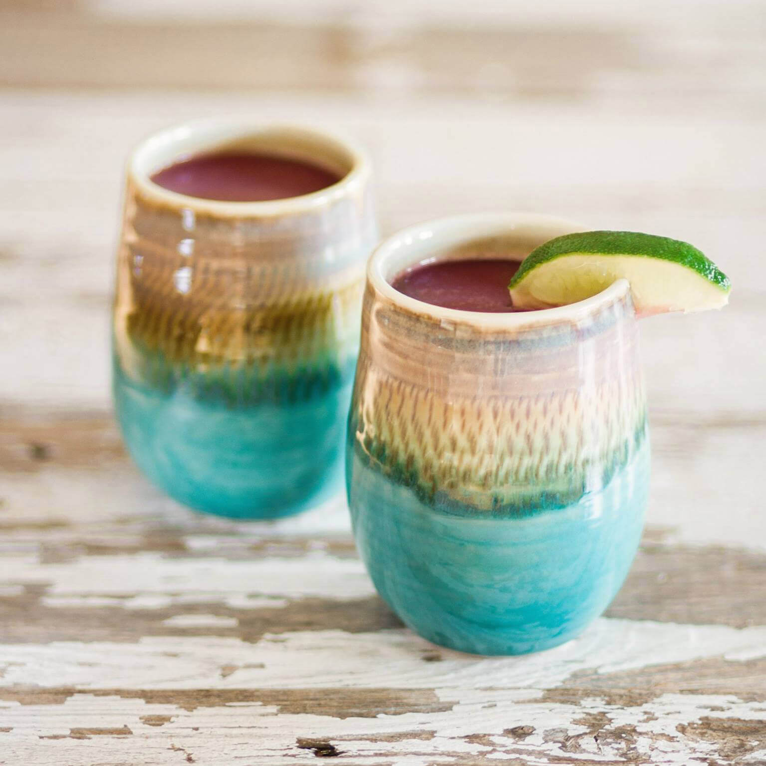 Handmade Pottery Stemless Wine Tumbler made by Carroccia Tony  in Italy Cocktails