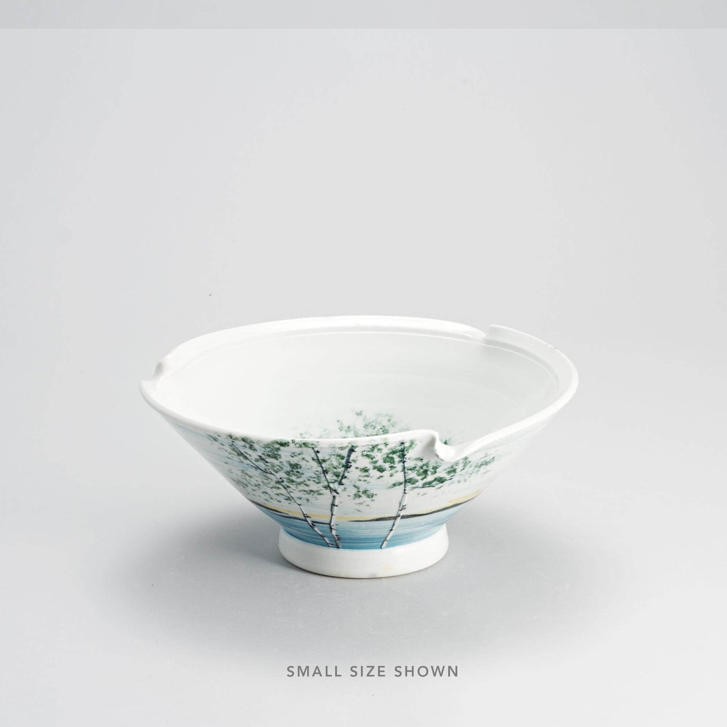 Handmade Pottery Signature Wave Bowl in Birch Point pattern made by Carroccia Tony in Italy
