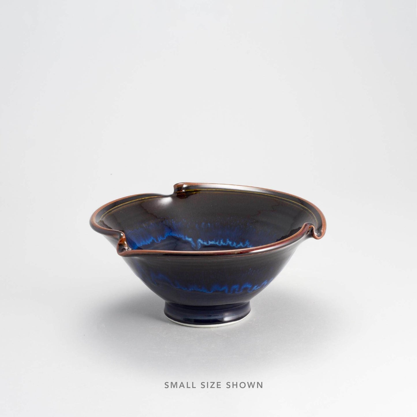 andmade Pottery Signature Wave Bowl in Blue Hamada pattern made by Carroccia Tony in Italy