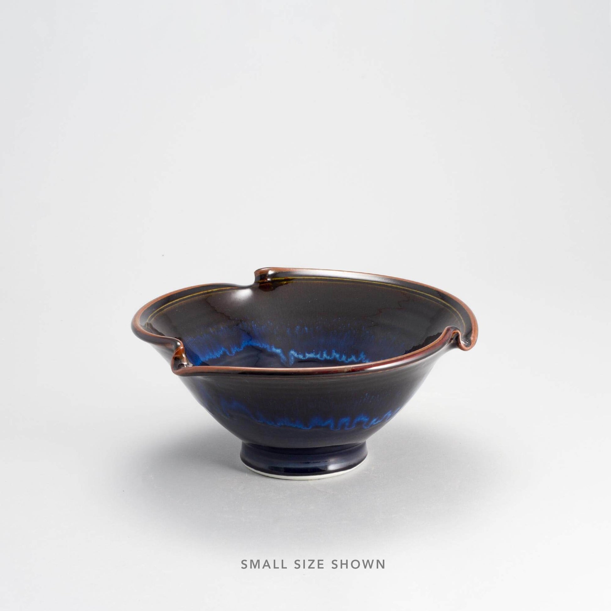 andmade Pottery Signature Wave Bowl in Blue Hamada pattern made by Carroccia Tony  in Italy