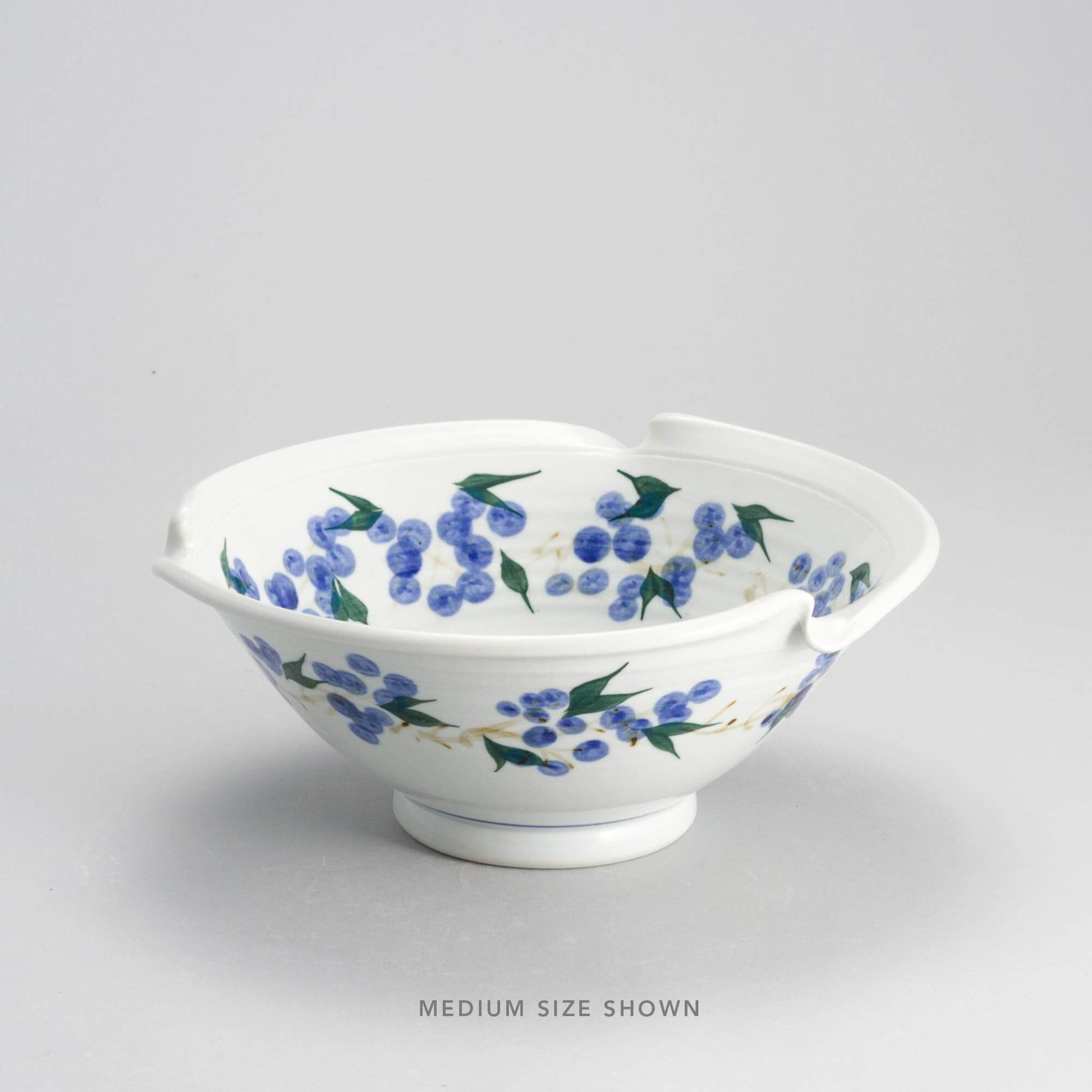 Handmade Pottery Signature Wave Bowl in Blueberry pattern made by Carroccia Tony  in Italy