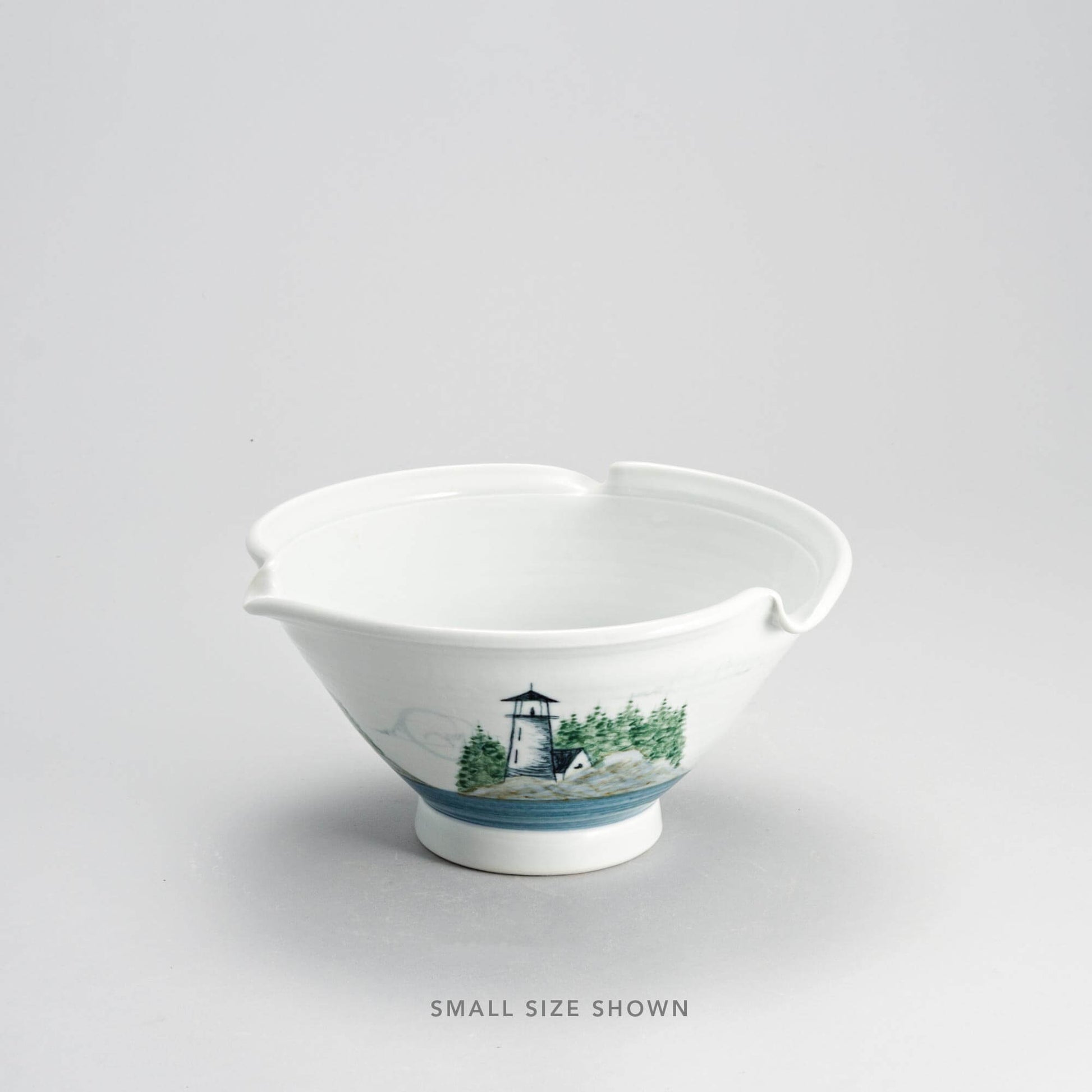 Handmade Pottery Signature Wave Bowl in Lighthouse pattern made by Carroccia Tony  in Italy