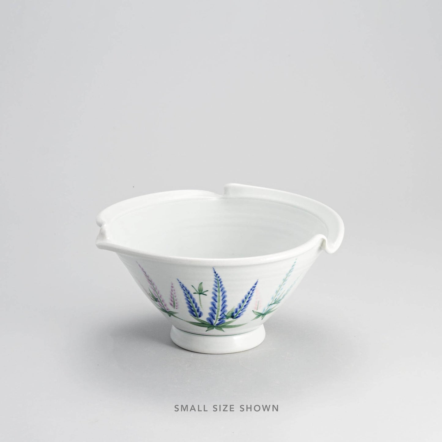 Handmade Pottery Signature Wave Bowl in Lupine pattern made by Carroccia Tony in Italy