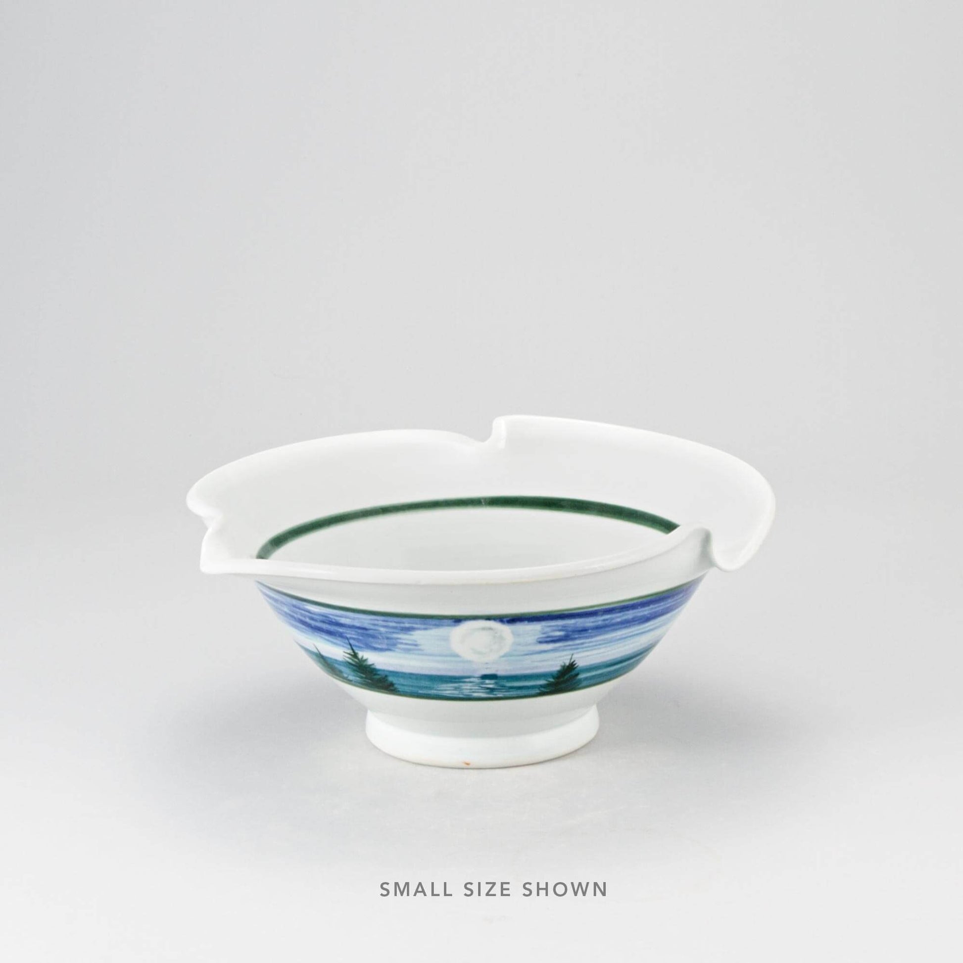 Handmade Pottery Signature Wave Bowl in Moon pattern made by Carroccia Tony  in Italy