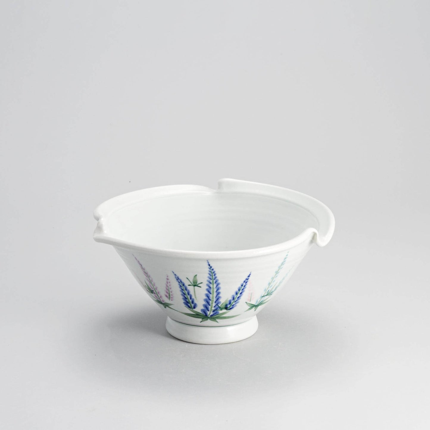 Handmade Pottery Signature Wave Bowl in Lupine pattern made by Carroccia Tony in Italy