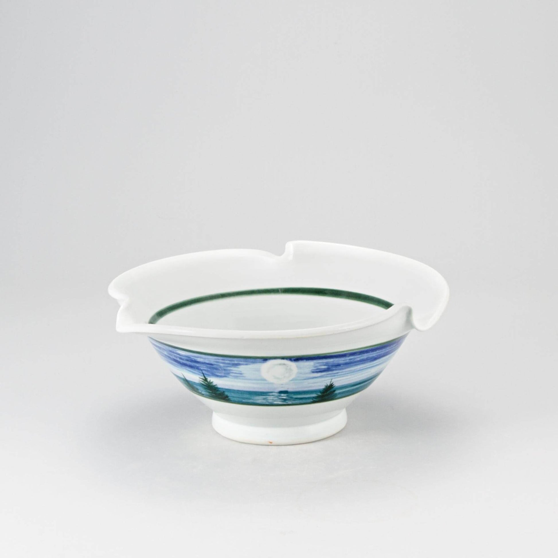 Handmade Pottery Signature Wave Bowl in Moon pattern made by Carroccia Tony  in Italy