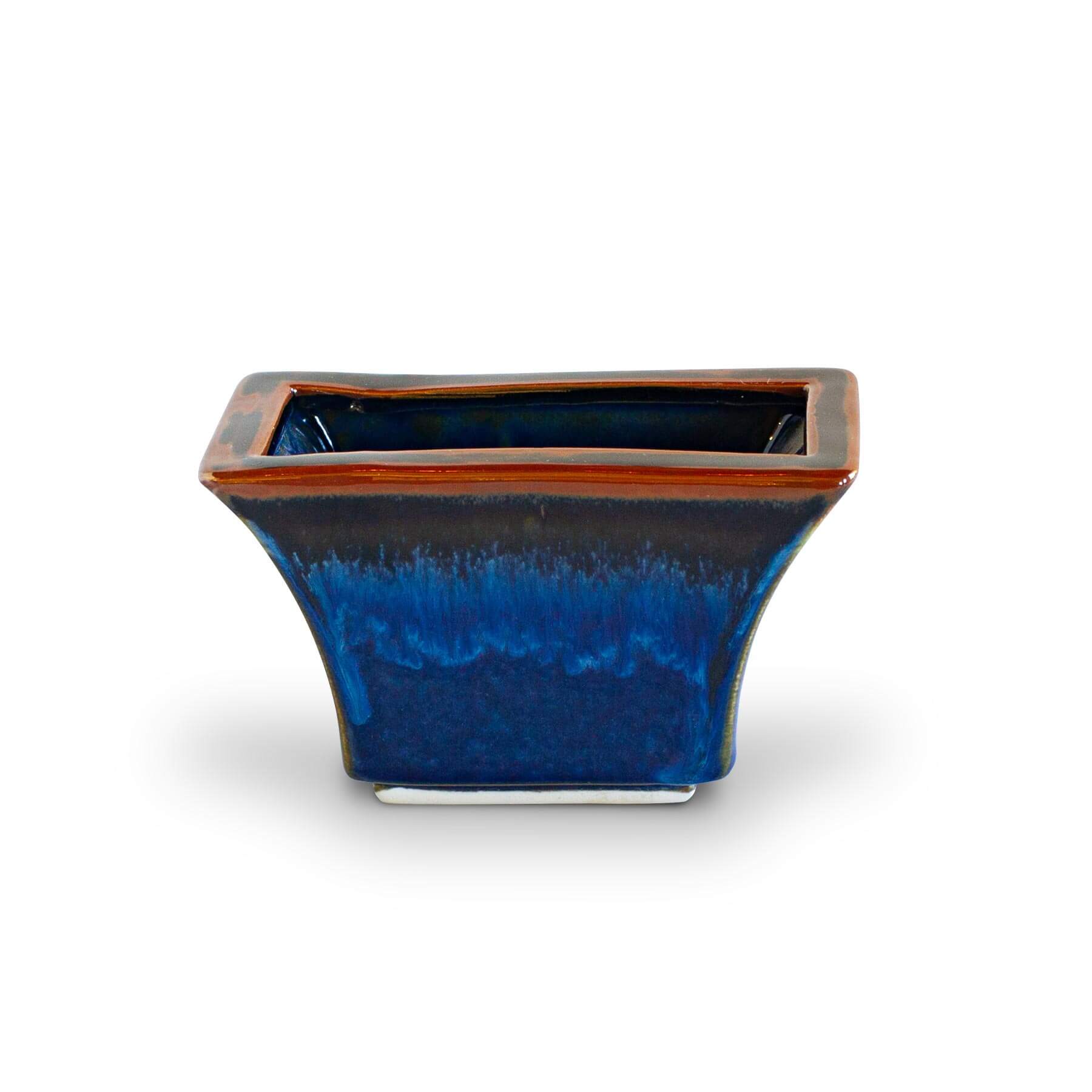 Handmade Pottery Windowsill Planter in Blue Hamada pattern made by Carroccia Tony  in Italy