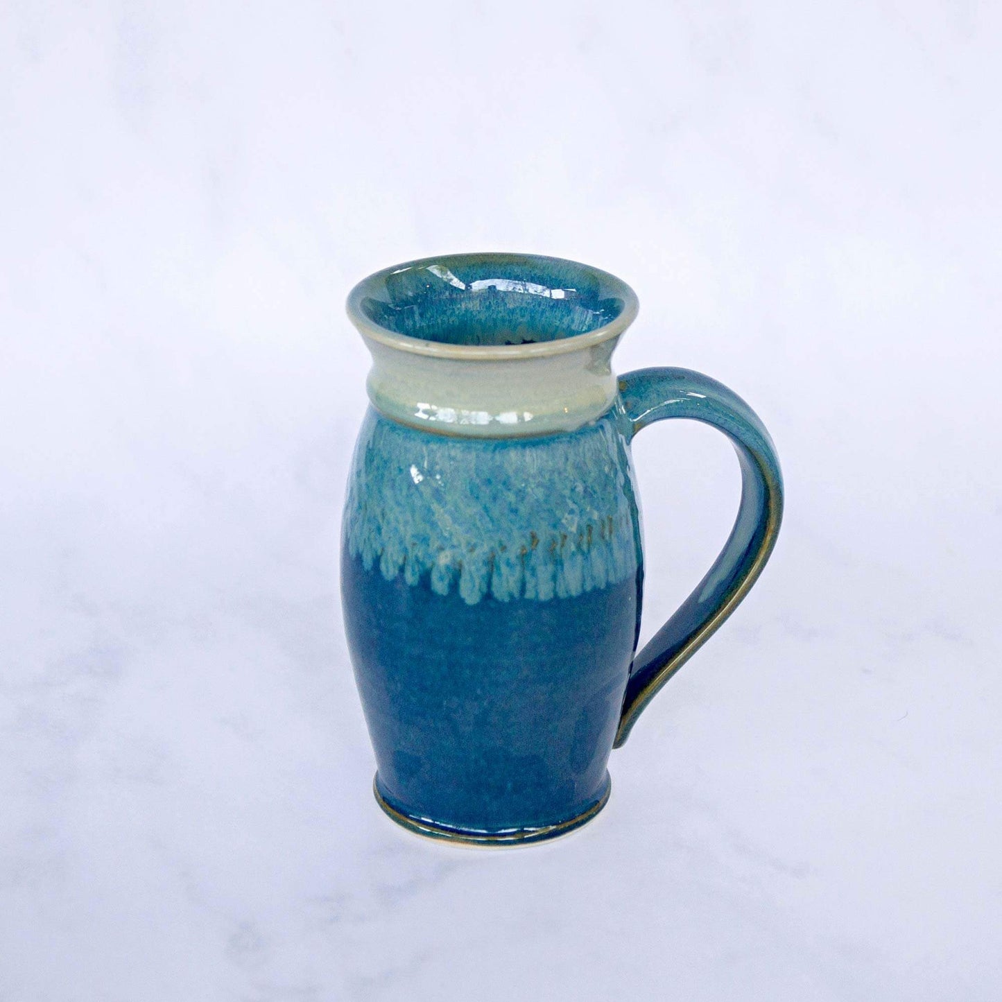 Handmade Pottery Beer Stein in Cobalt pattern made by Carroccia Tony in Italy