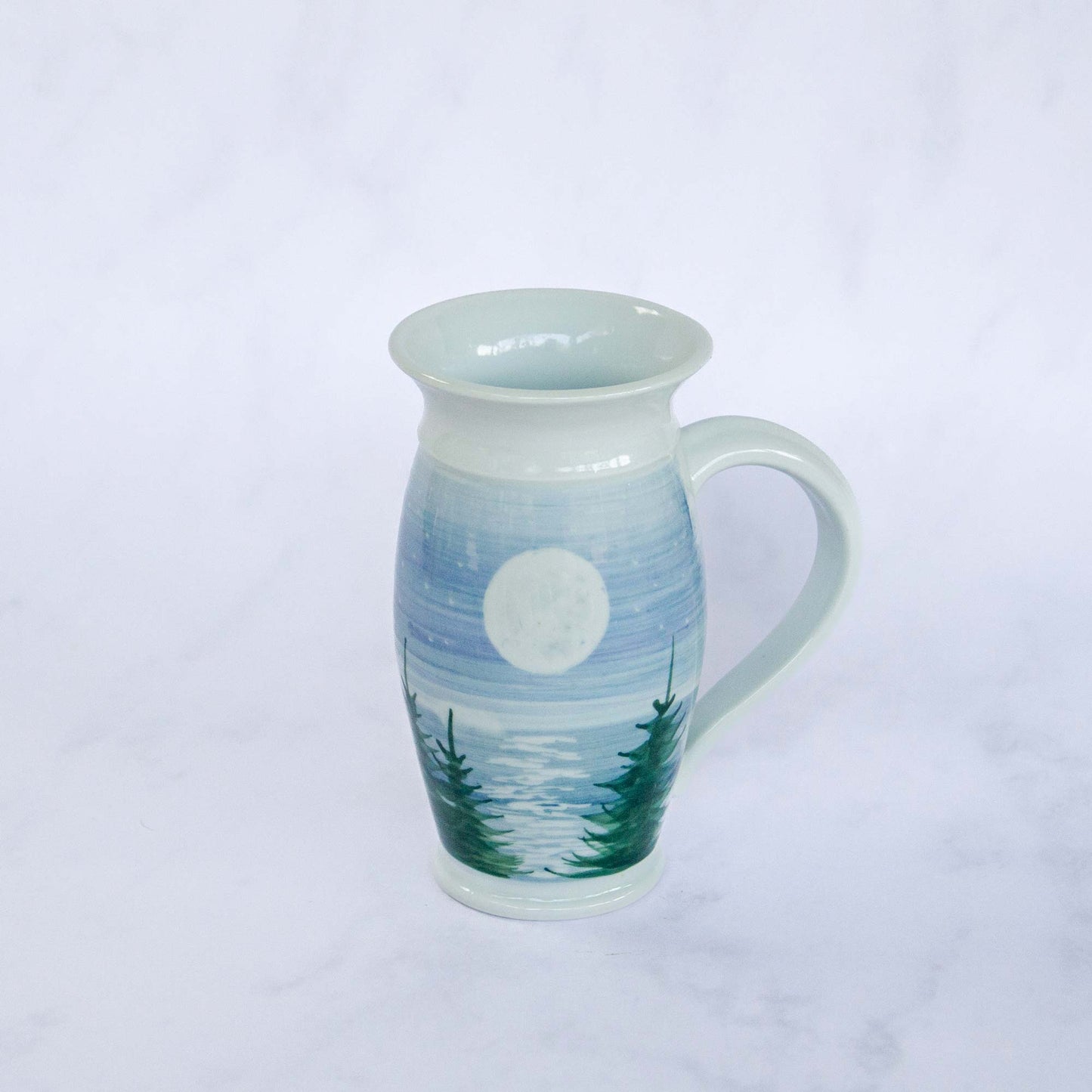 Handmade Pottery Beer Stein in Moon pattern made by Carroccia Tony in Italy
