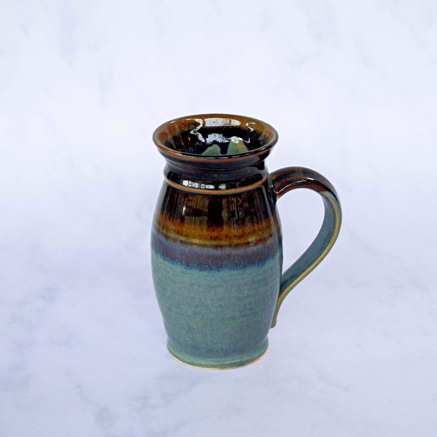Handmade Pottery Beer Stein in Purple Hamada pattern made by Carroccia Tony in Italy