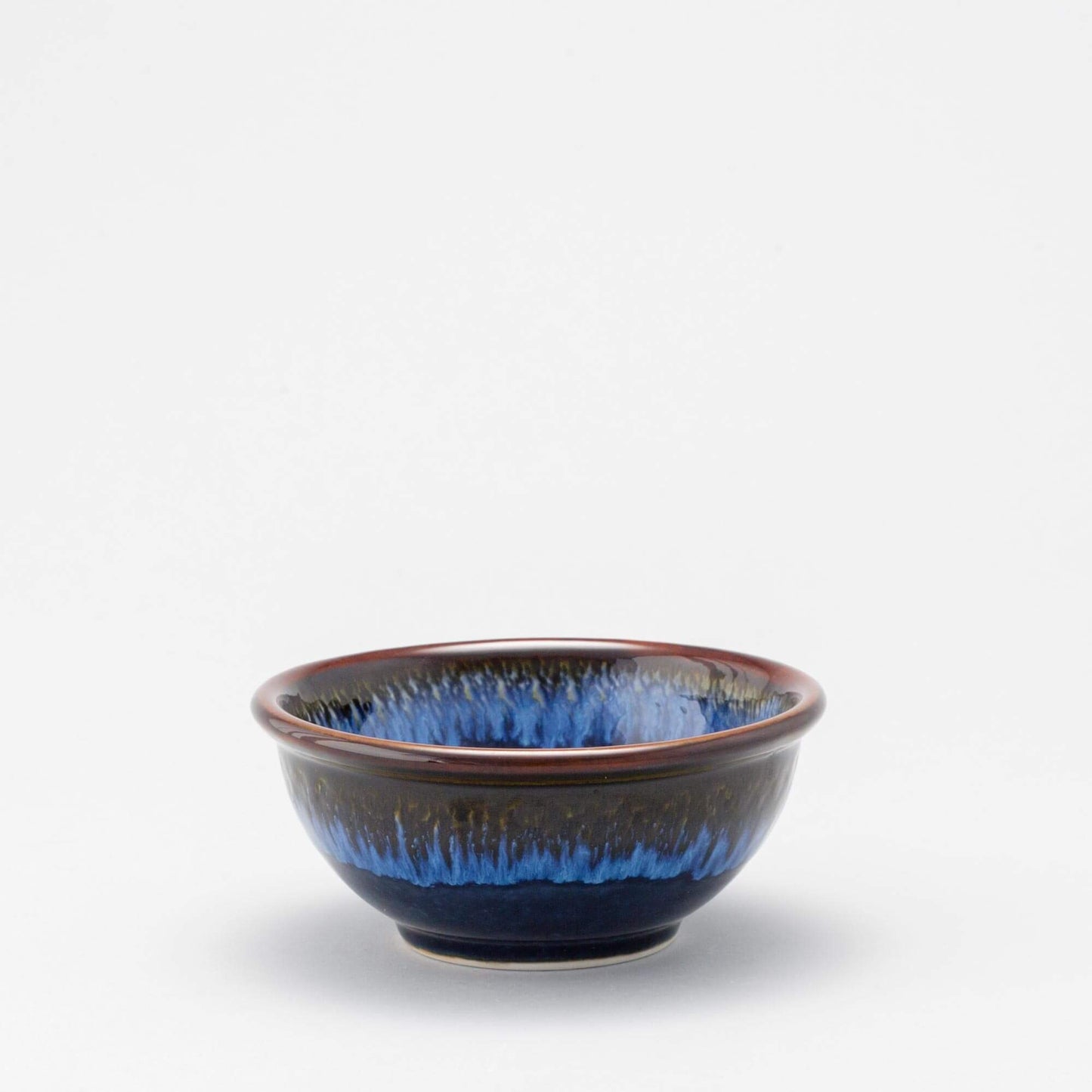 Handmade Pottery Cereal Bowl in Blue Hamada pattern made by Olyssia Designs LLC in US