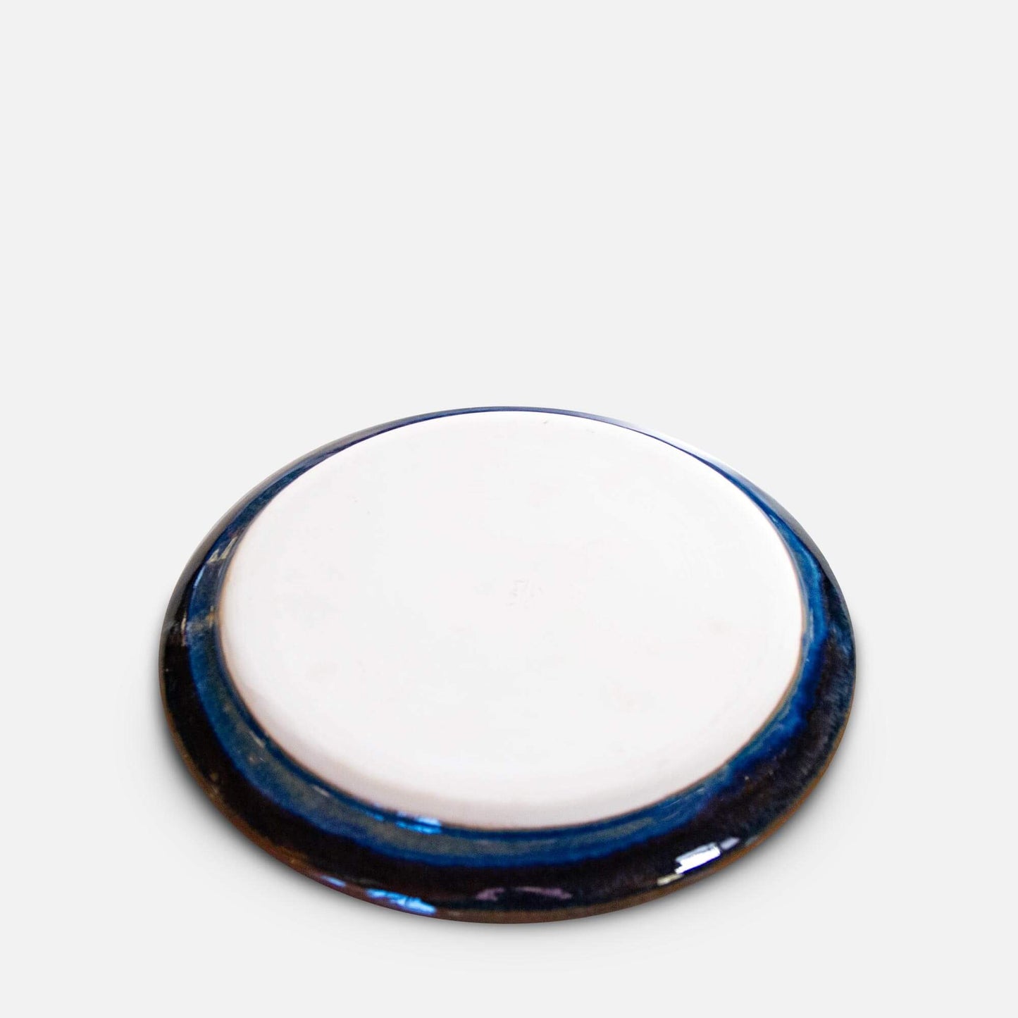 Handmade Pottery Classic Dinner Plate in Blue Hamada pattern made by Carroccia Tony in Italy