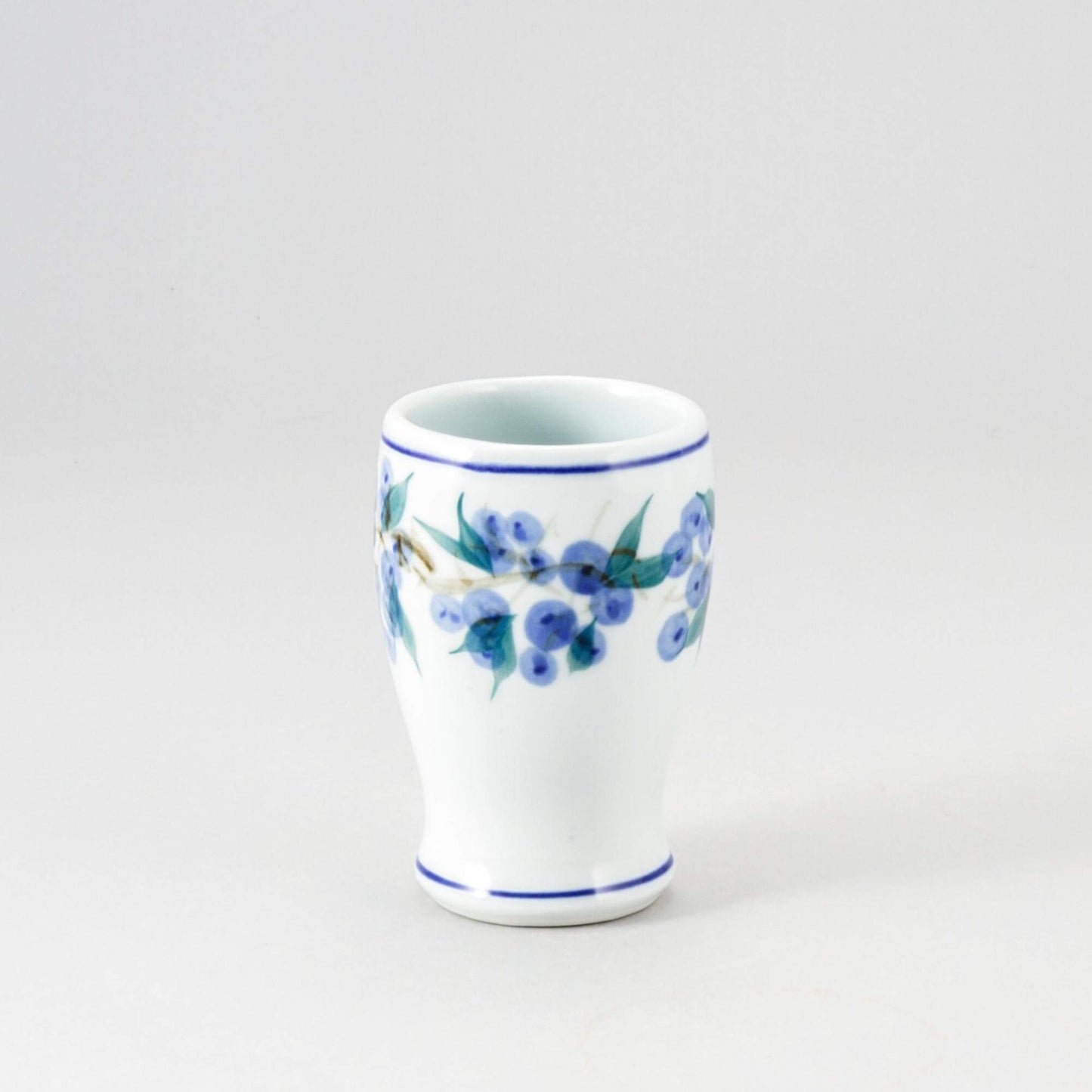 Handmade Pottery Curvy Tumbler in Blueberry pattern made by Carroccia Tony in Italy