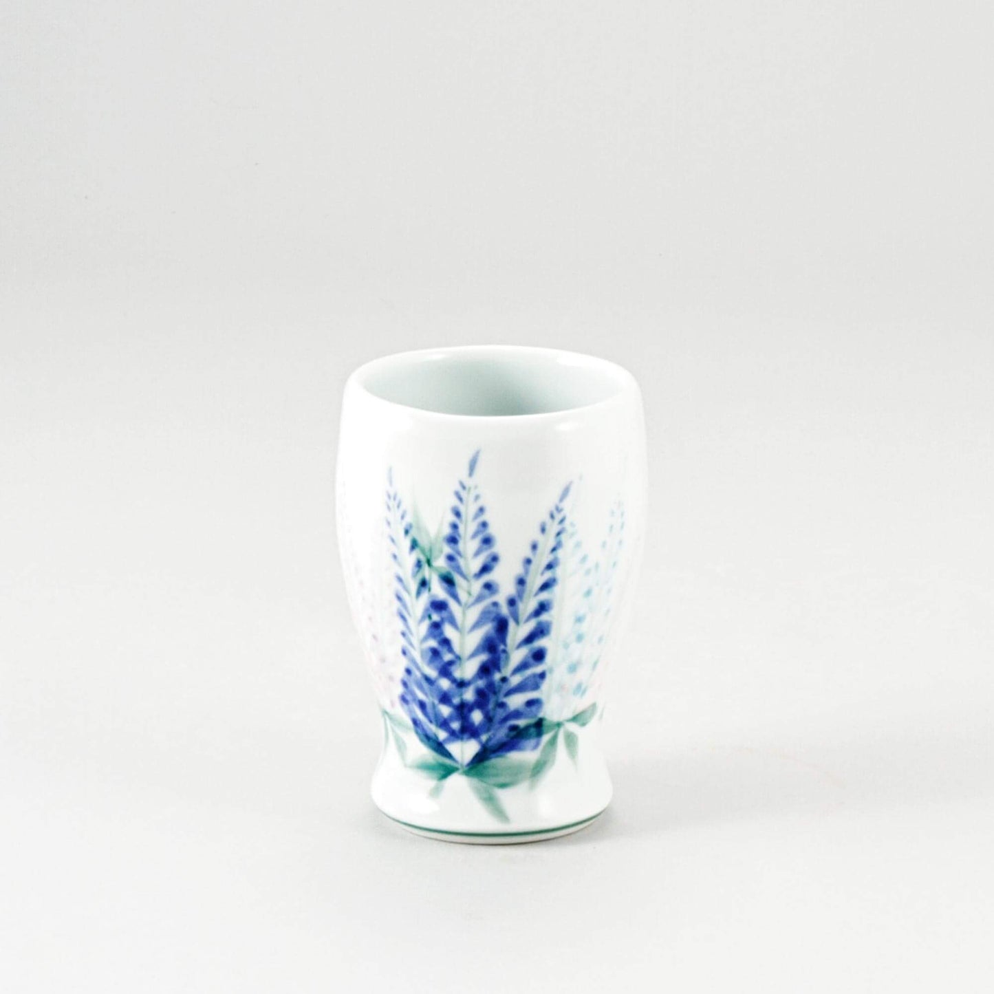 Handmade Pottery Curvy Tumbler in Lupine pattern made by Carroccia Tony in Italy