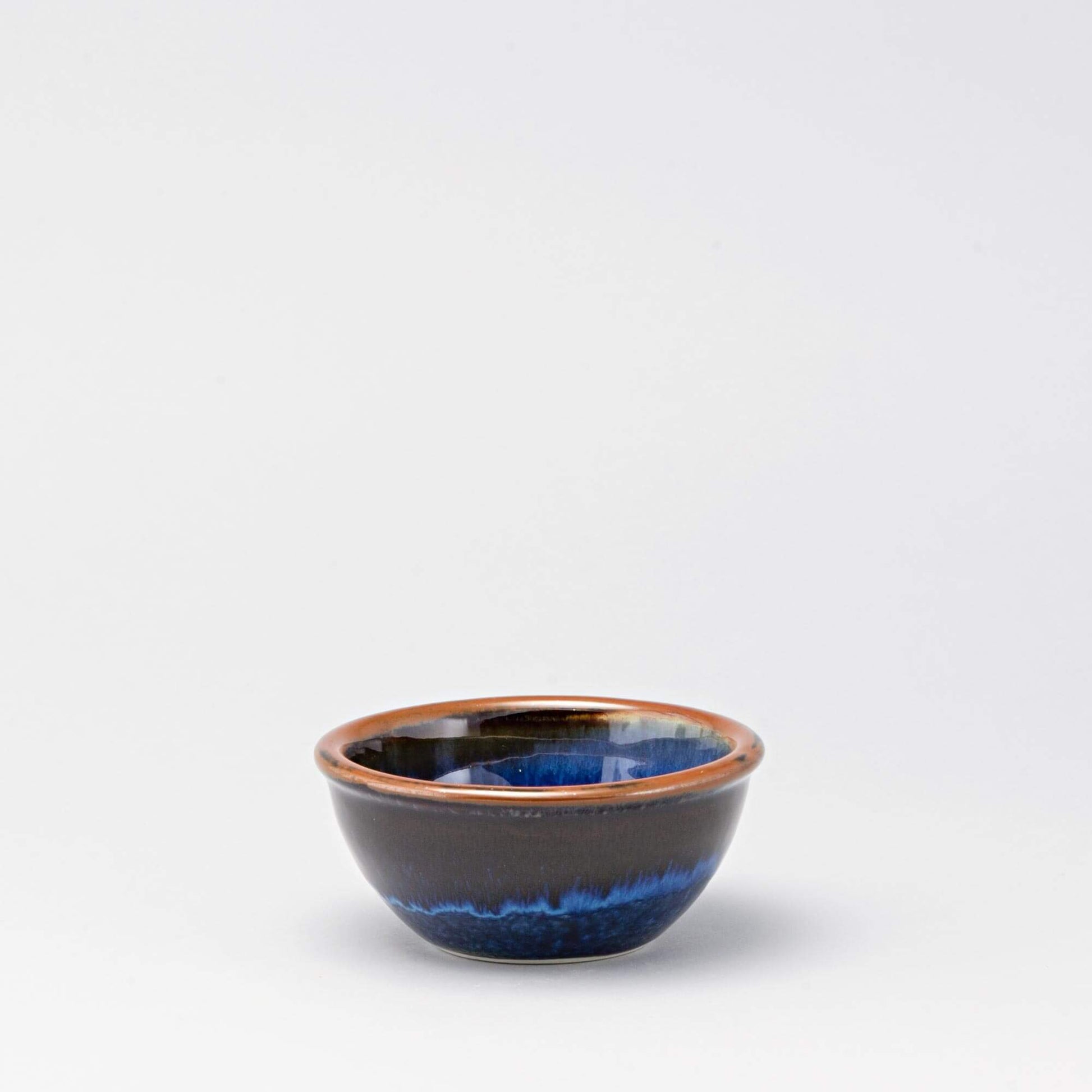 Handmade Pottery Custard Bowl in Blue Hamada pattern made by Carroccia Tony in Italy