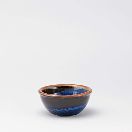 Handmade Pottery Custard Bowl in Blue Hamada pattern made by Carroccia Tony  in Italy