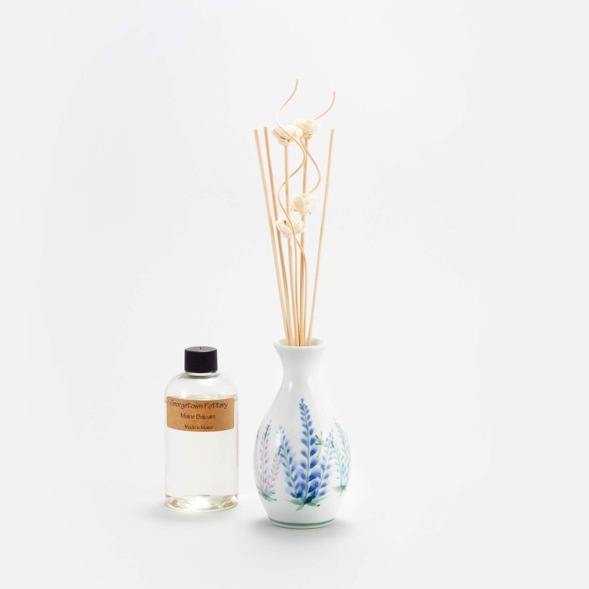 Handmade Pottery Diffuser in Lupine pattern made by Carroccia Tony in Italy
